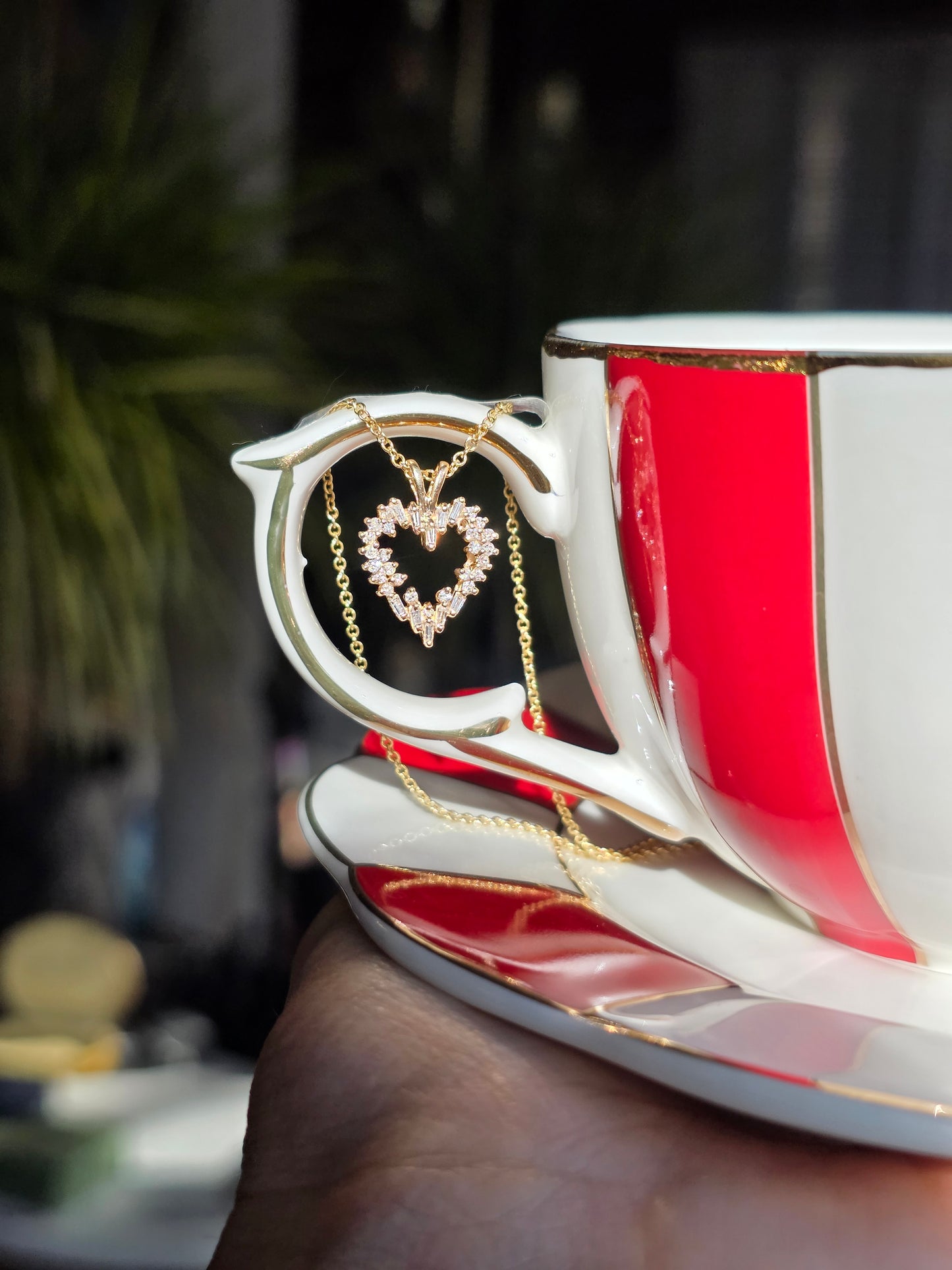 Stunning 14k Gold Natural Diamond Heart Pendant (NO CHAIN)