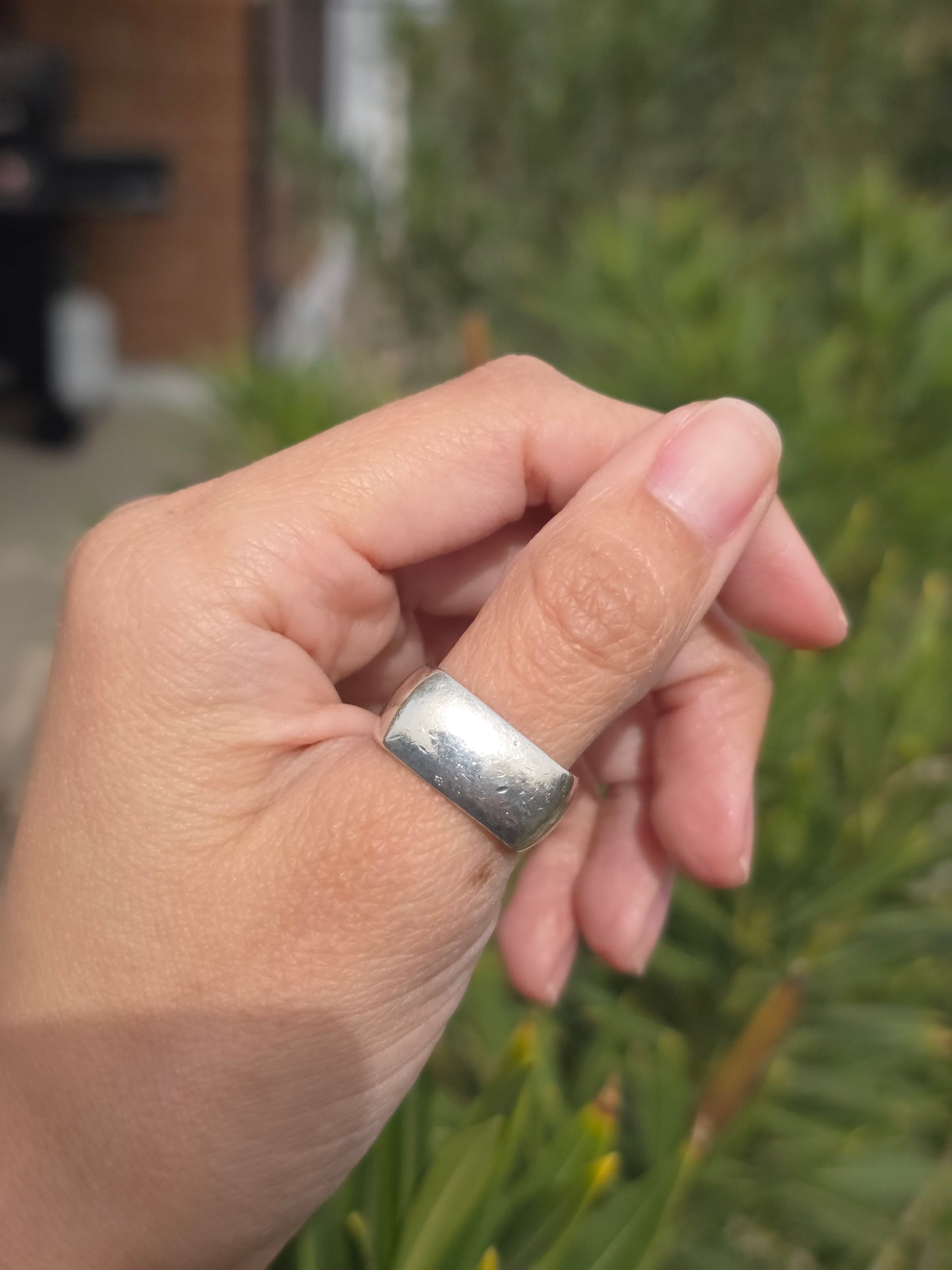 Awesome Solid Sterling Silver Squared Chunky Band Ring Size 7