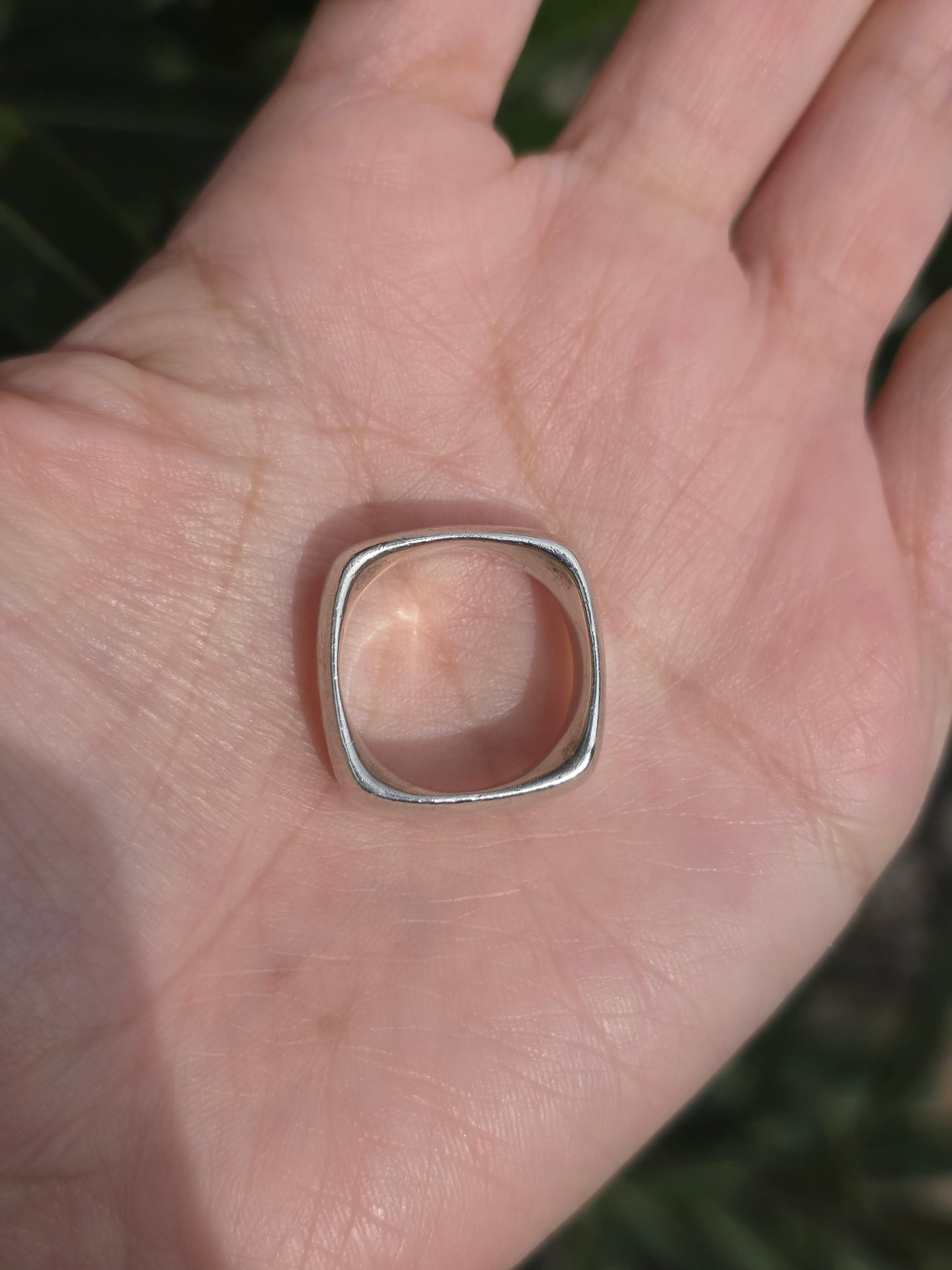 Awesome Solid Sterling Silver Squared Chunky Band Ring Size 7