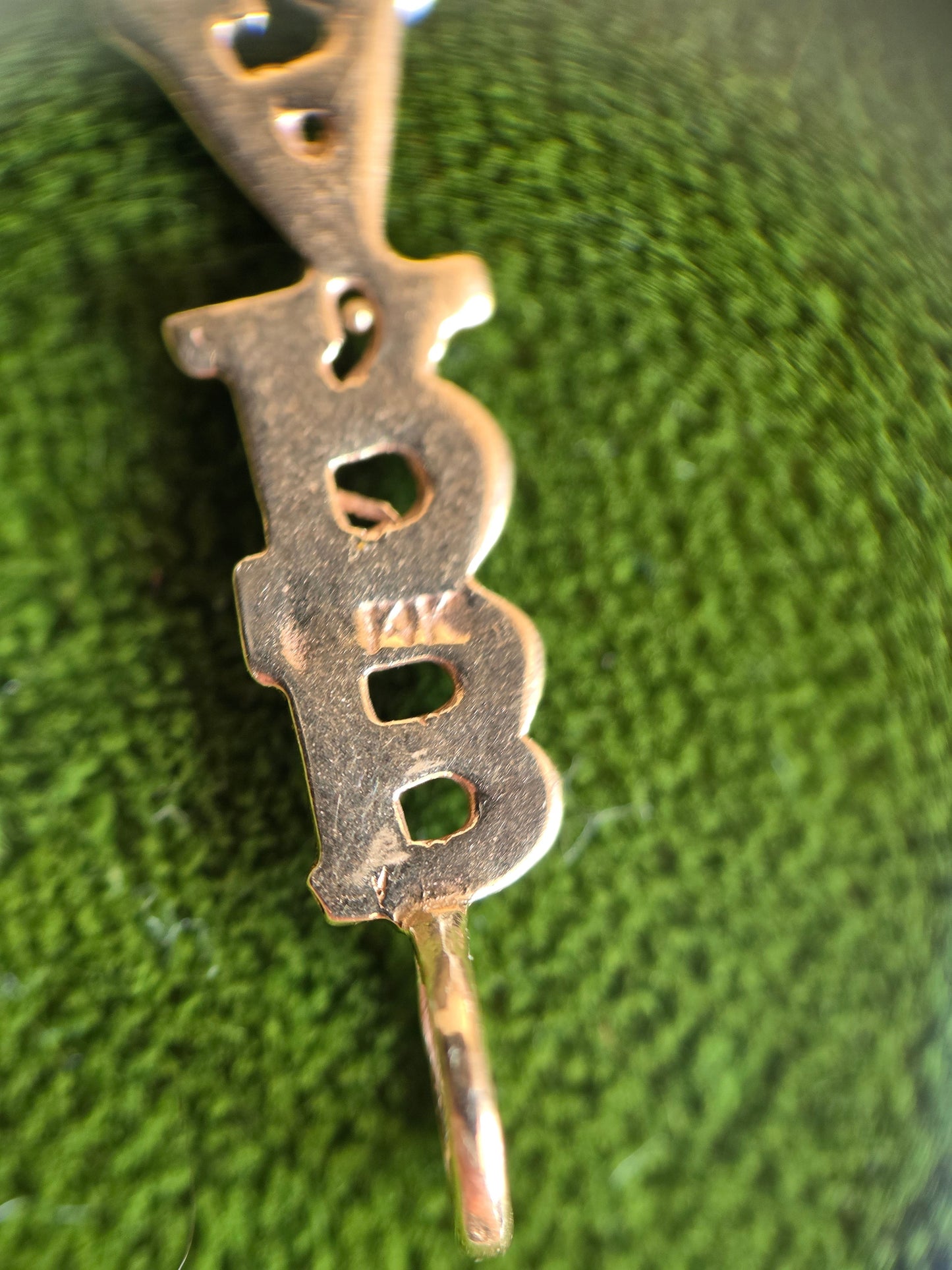 14K Gold Vertical Letters "BRAT" 1" Drop Charm (NO CHAIN)