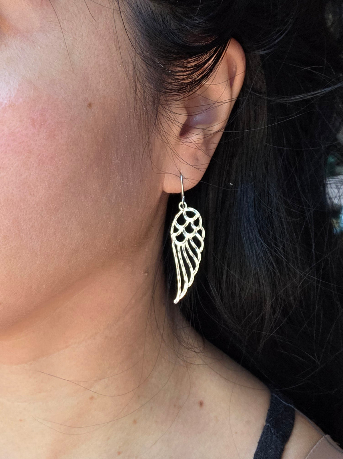 Awesome Sterling Silver Diamond Cut Large 2.1" Wing Drop Earrings