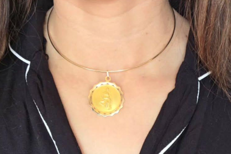 Gorgeous Chic 14k Gold Solid Torque Choker Collar Necklace 14" (NO PENDANT)