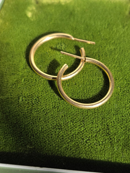 14k Gold Simple Hoops Earrings