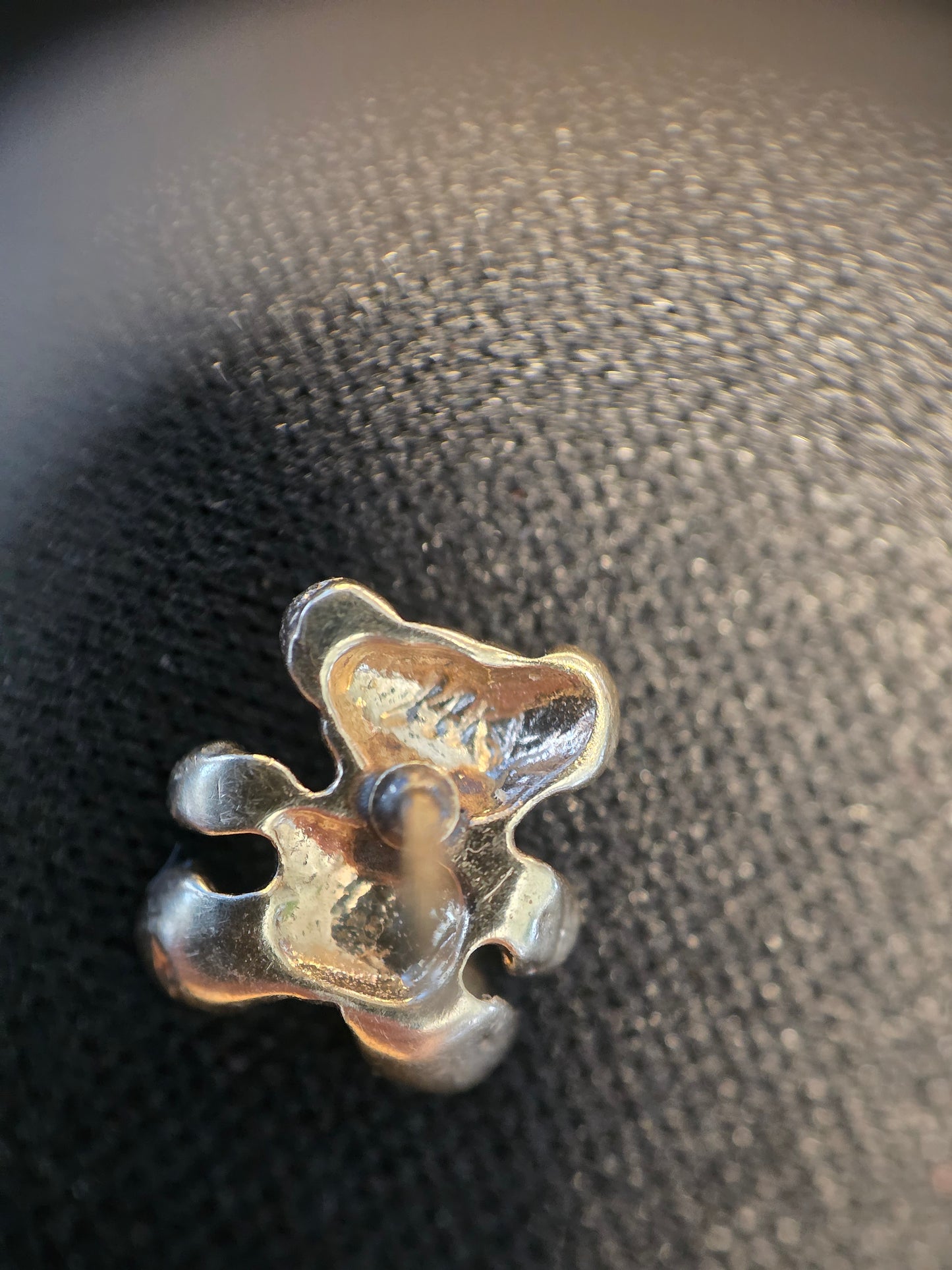 Pretty 14k Gold Teddy Bear Dainty Stud Earrings