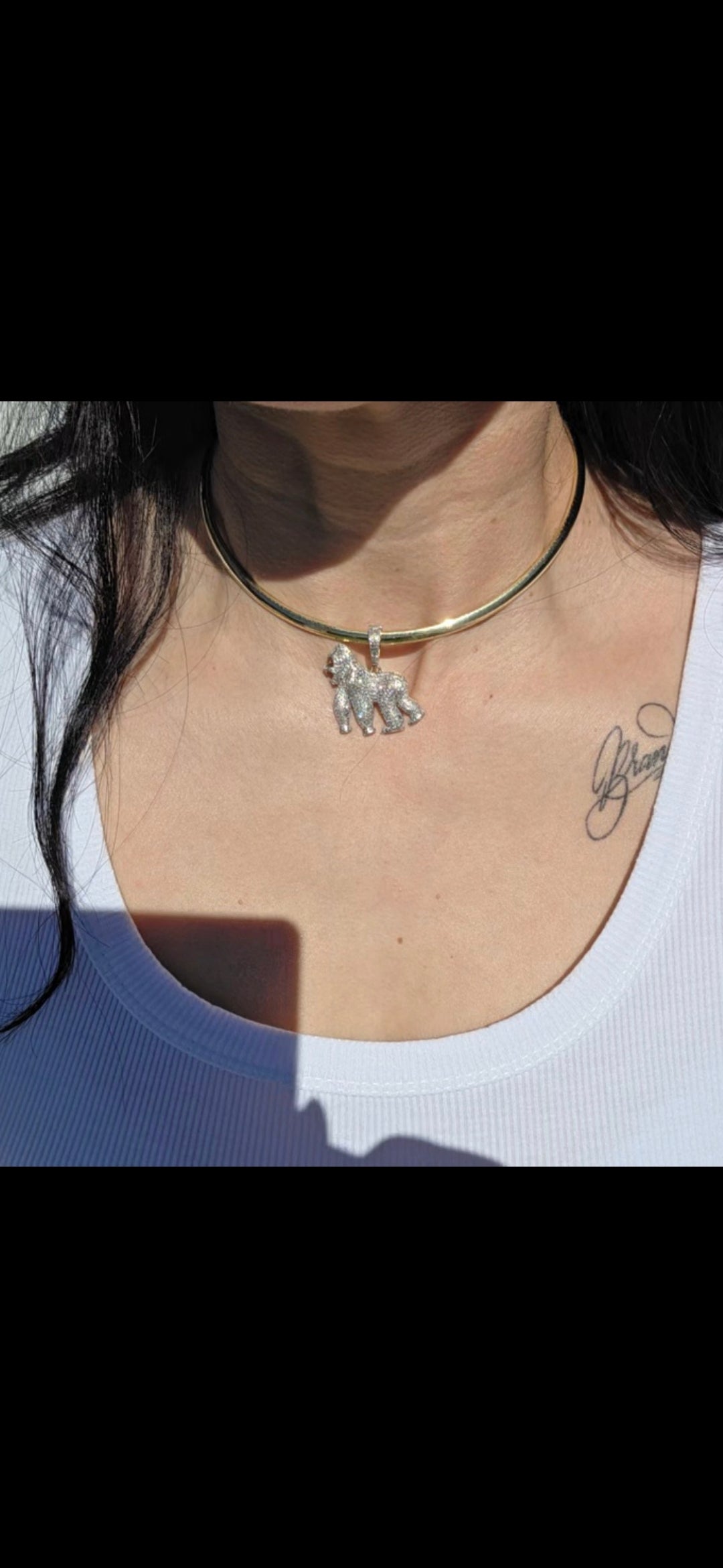 Badass 10k Gold Diamond Gorilla Pendant (NO CHAIN)