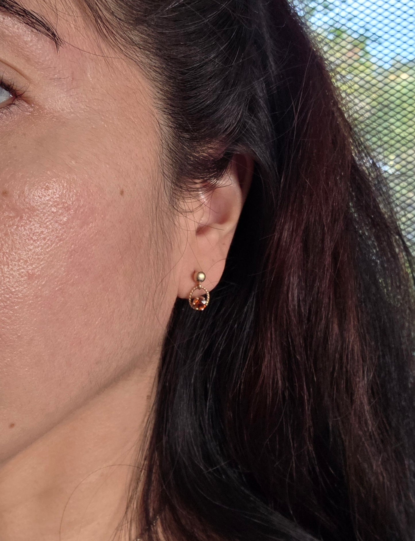 Beautiful 14k Gold Citrine Dainty Dangle Earrings November Birthstone