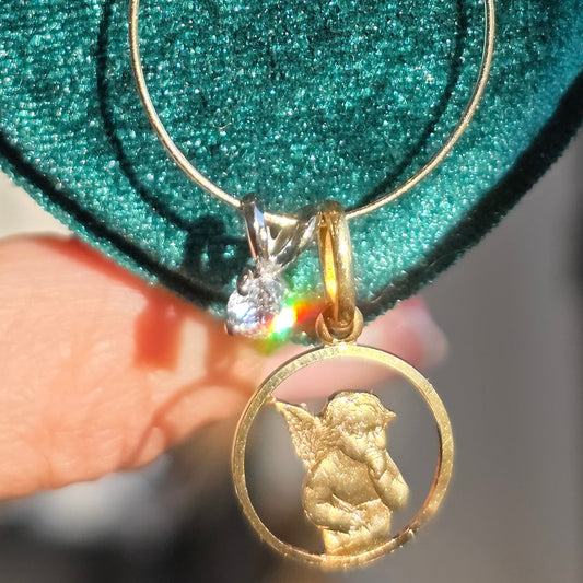 Classic 14k White Gold Solitaire .25 carat Round Diamond Pendant (NO CHAIN)