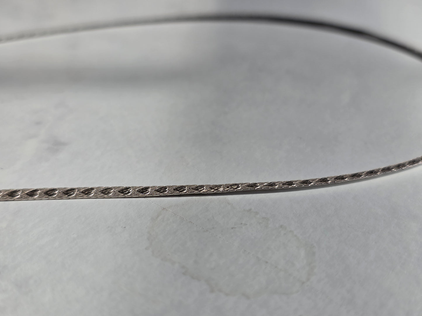 Italian Made Sterling Silver Double Sided Flat Herringbone Hearts Necklace 18"