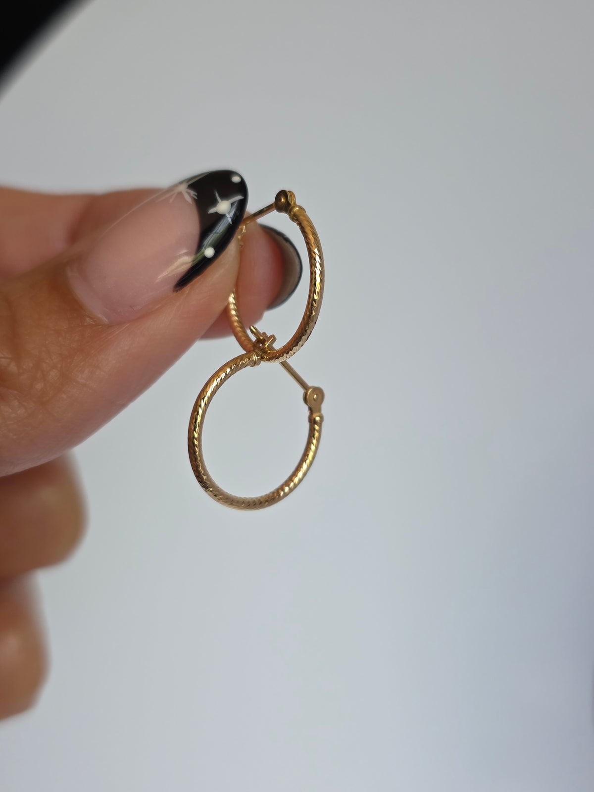 Perfect Every Day 14k Gold 1/2 Inch Gold Textured Small Hoops Earrings