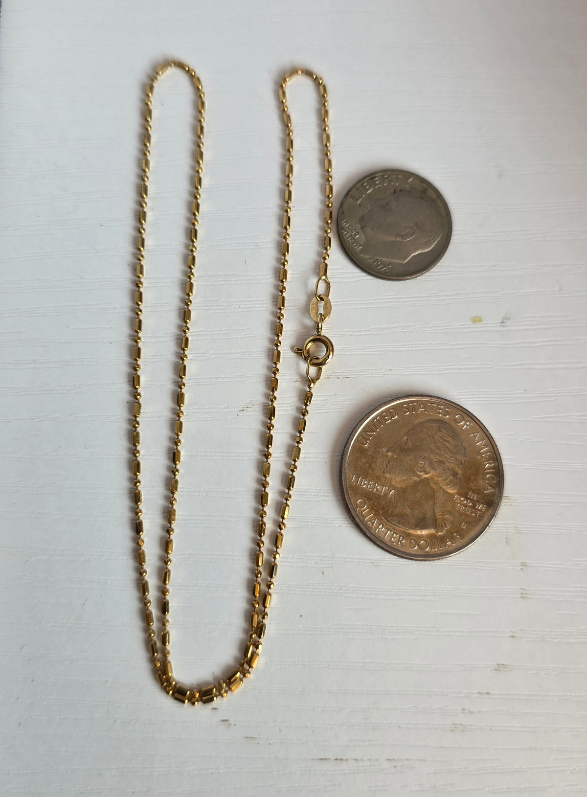 Dainty 14k Gold UnoAerre Dot Dash Chain 16"