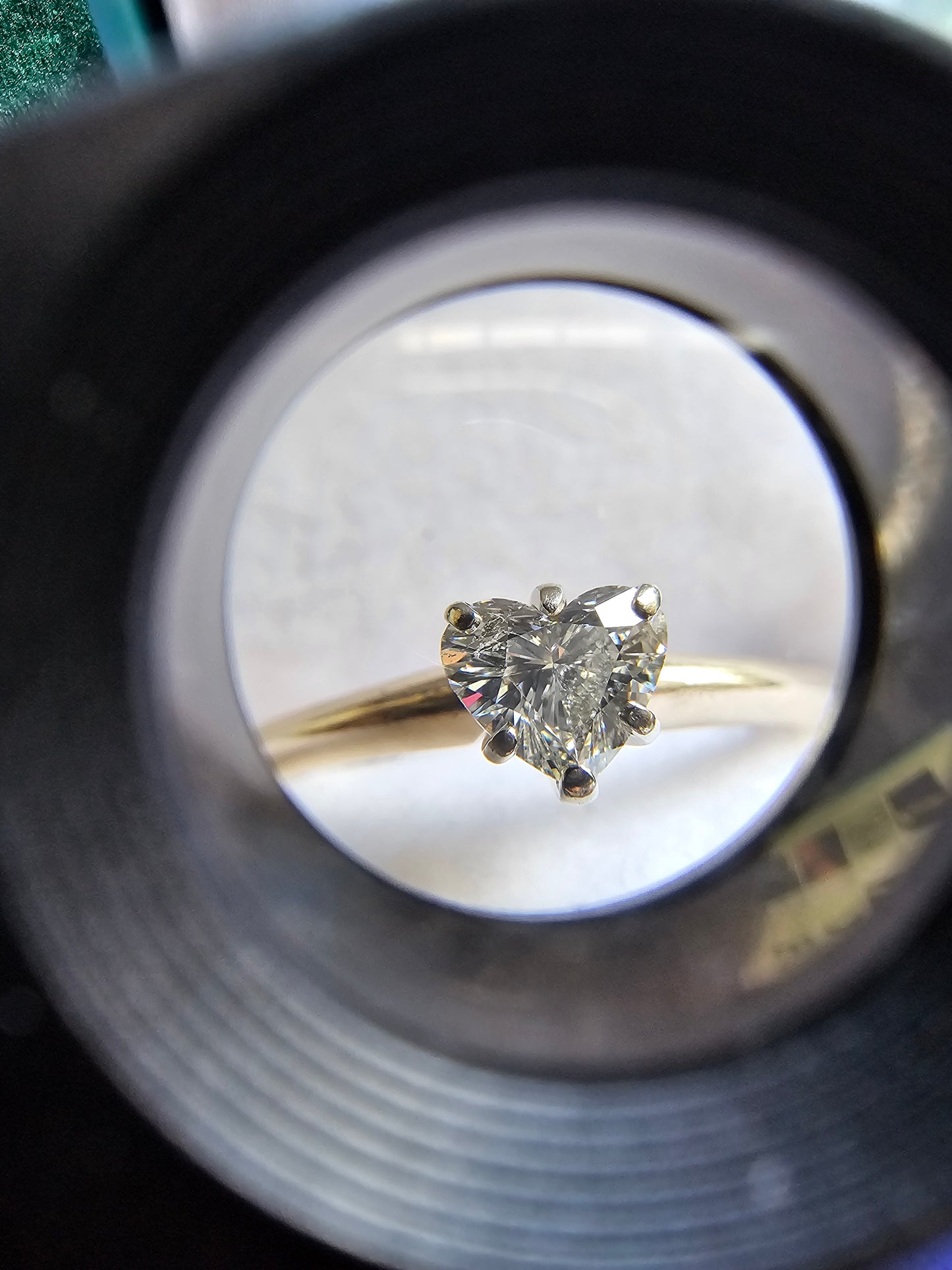 Stunning 1 Carat Heart Cut Natural Diamond Solitaire Ring Size 5.75