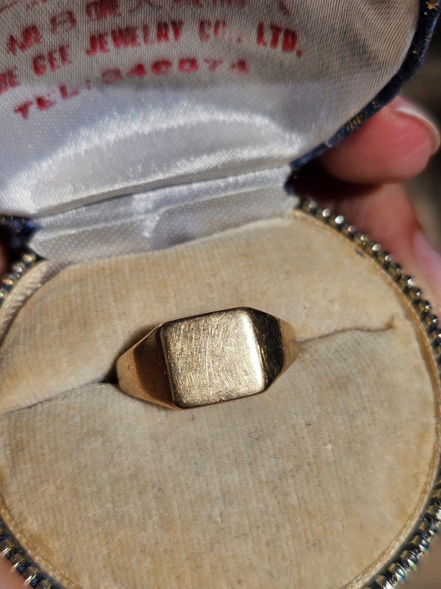 Vintage 10k Blank Signet Ring Size 8