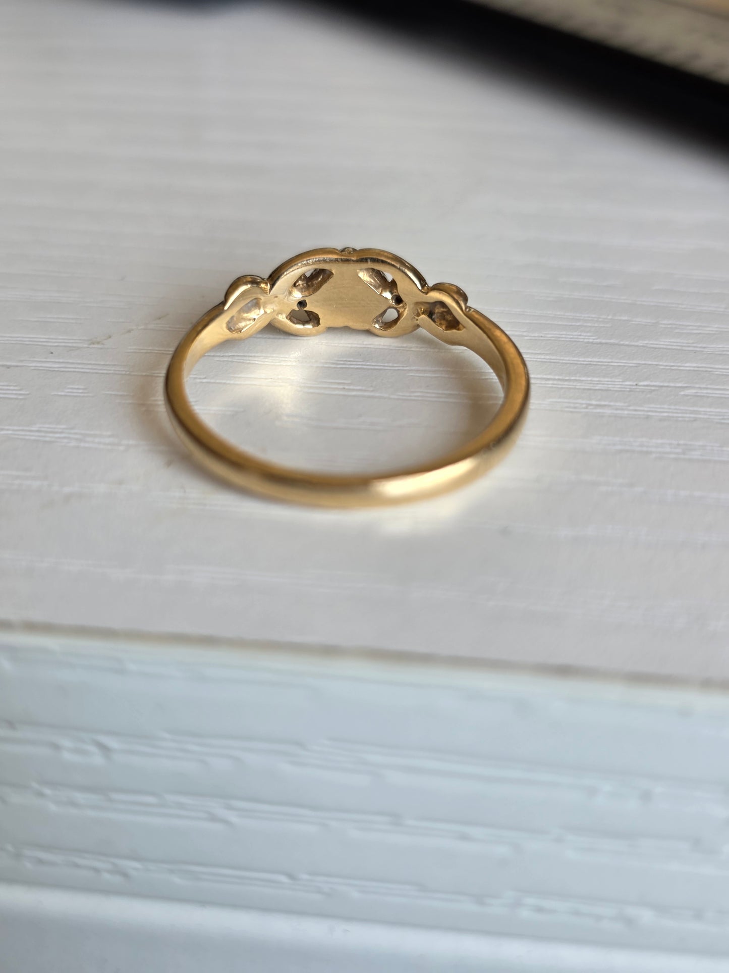 Adorable 14k Kabana Black Enamel Heart Diamond Ring Size 6