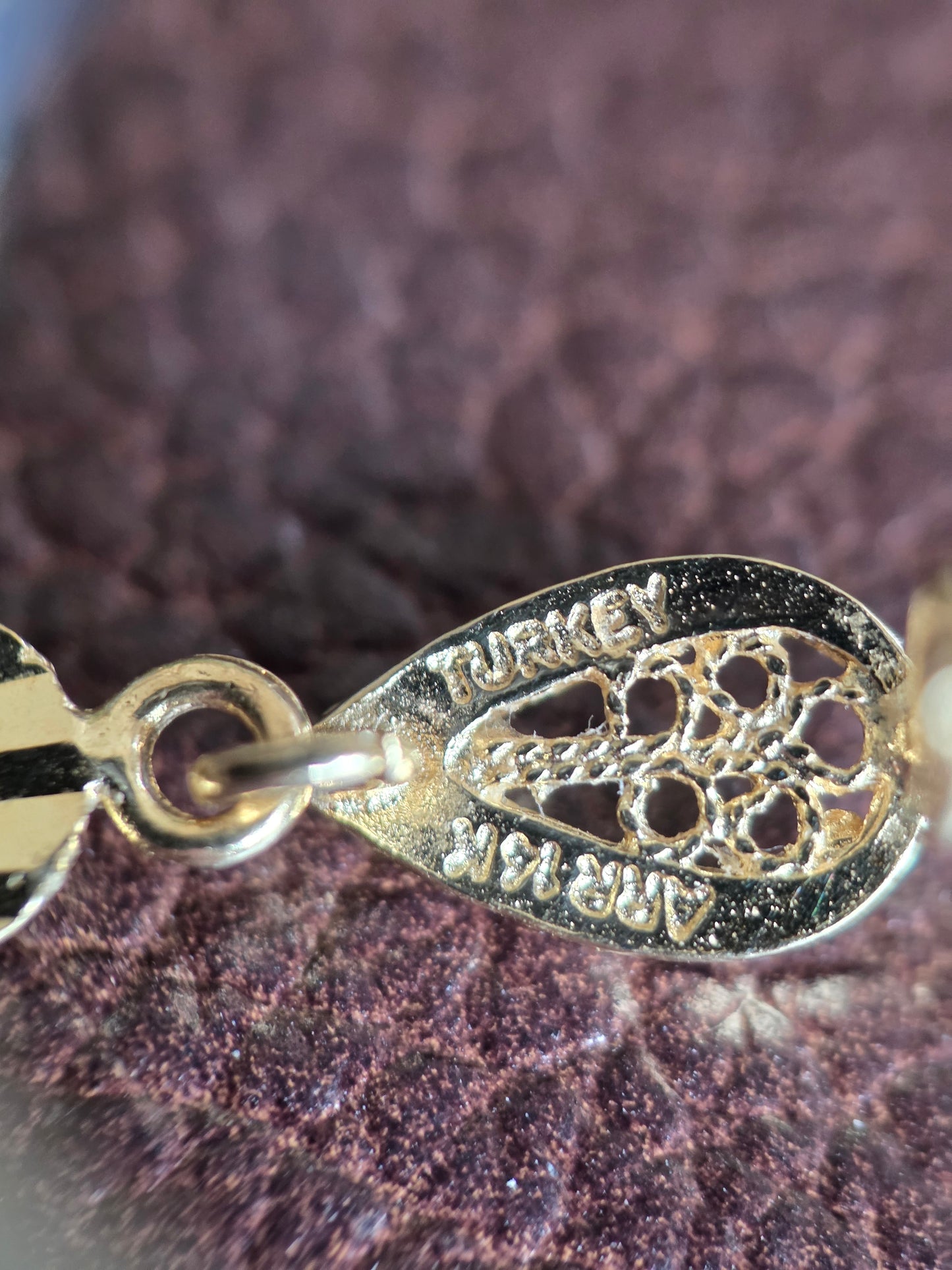 Made in Turkey 14k Gold Diamond Cut Filigree Teardrop Dangle Drop Earrings