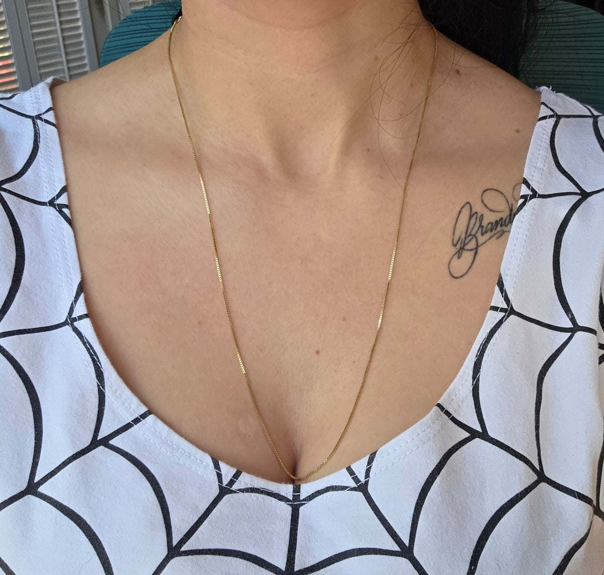 Lovely 14k Gold 24" UnoAerre 0.8mm Box Chain