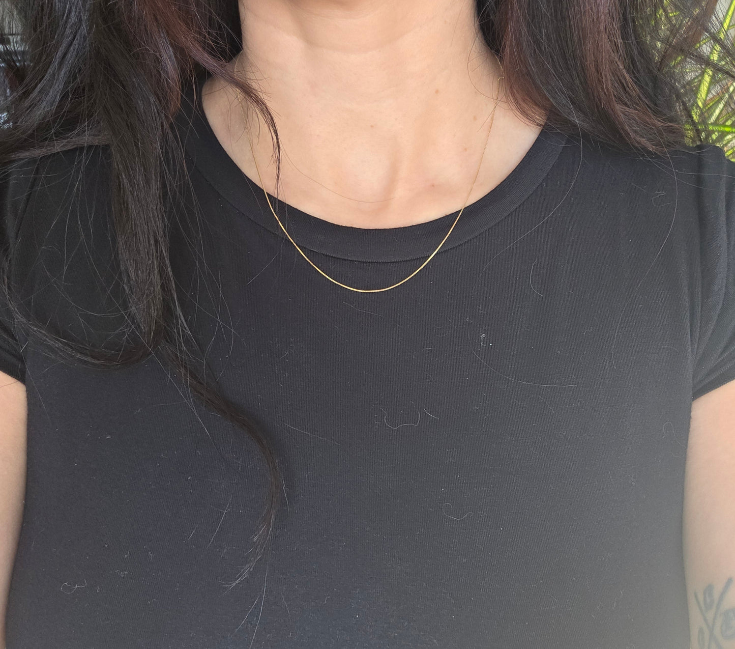 Classic 10k Gold Dainty Box Chain 18"