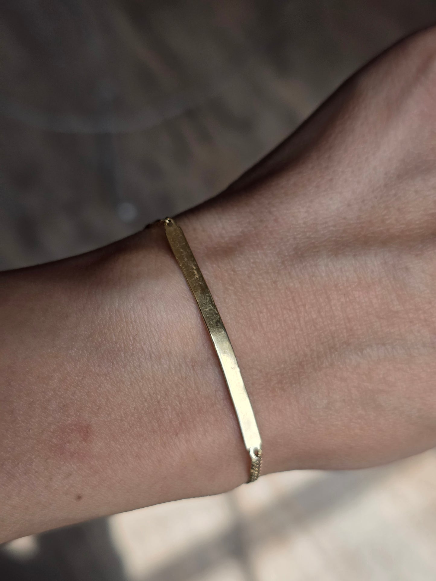 10k Gold Child's Skinny ID Bar Bracelet 5.75" | Personalized Gift
