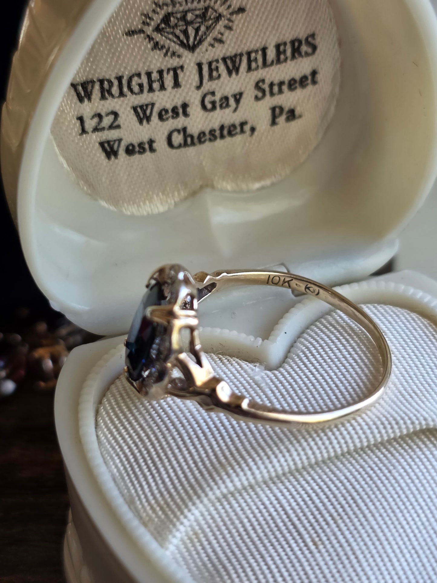 Beautiful Vintage 10k Gold 1.85tcw Sapphire Diamond Ring Size 6.5