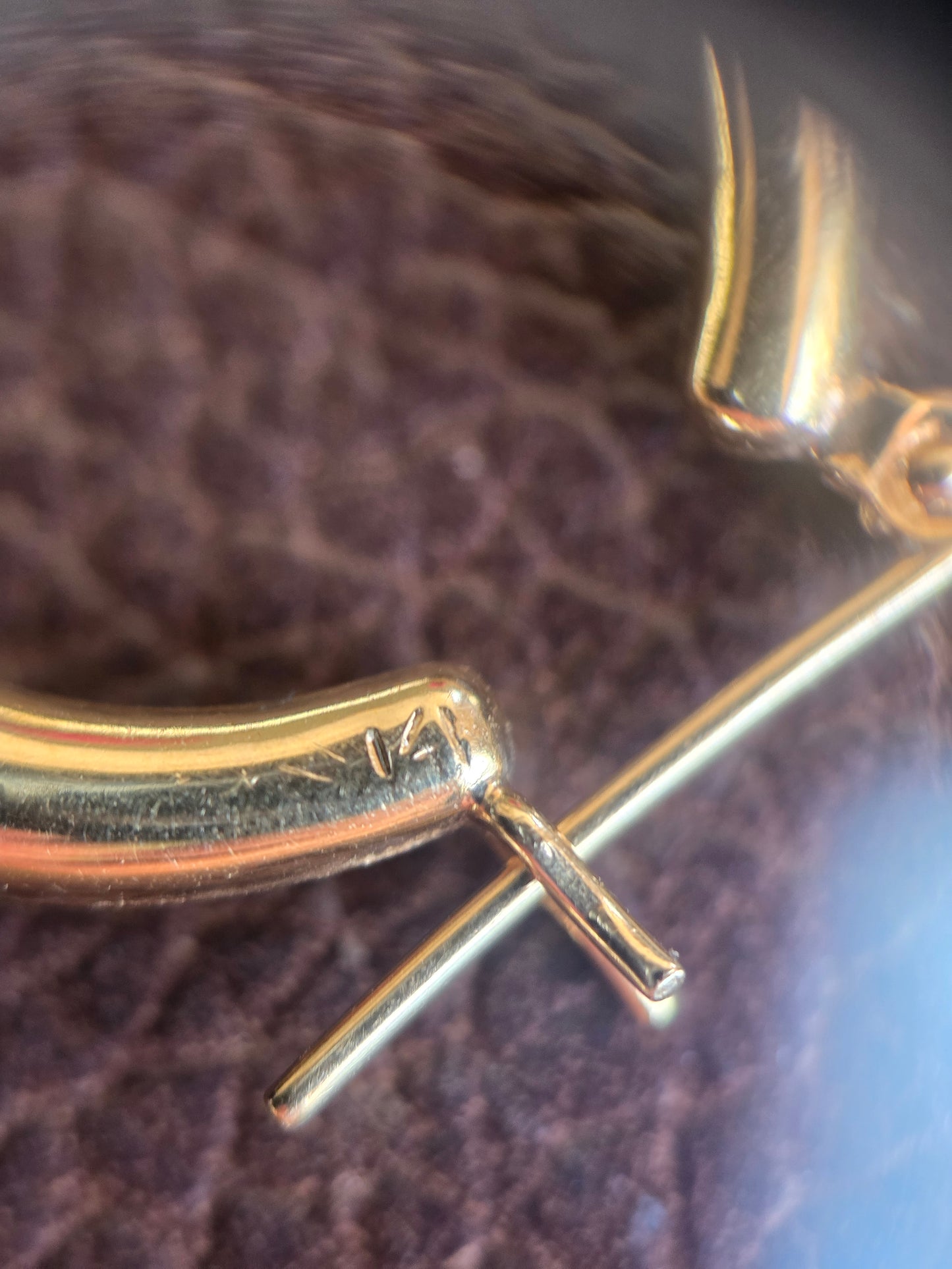 Awesome 14k Gold Ram Hoops Earrings