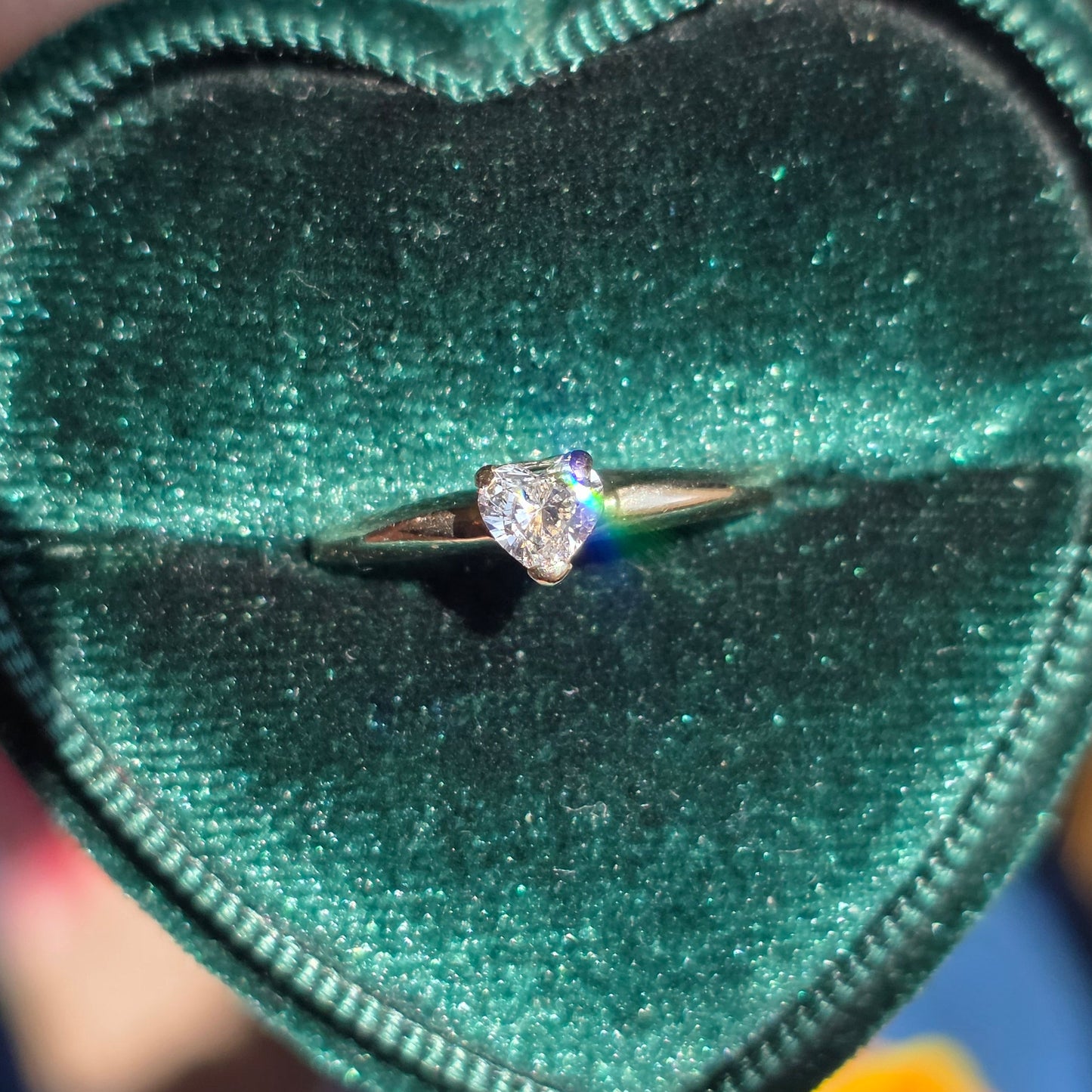 Gorgeous 14k White Gold .38CT Heart Cut Diamond Solitaire Ring Size 6.75