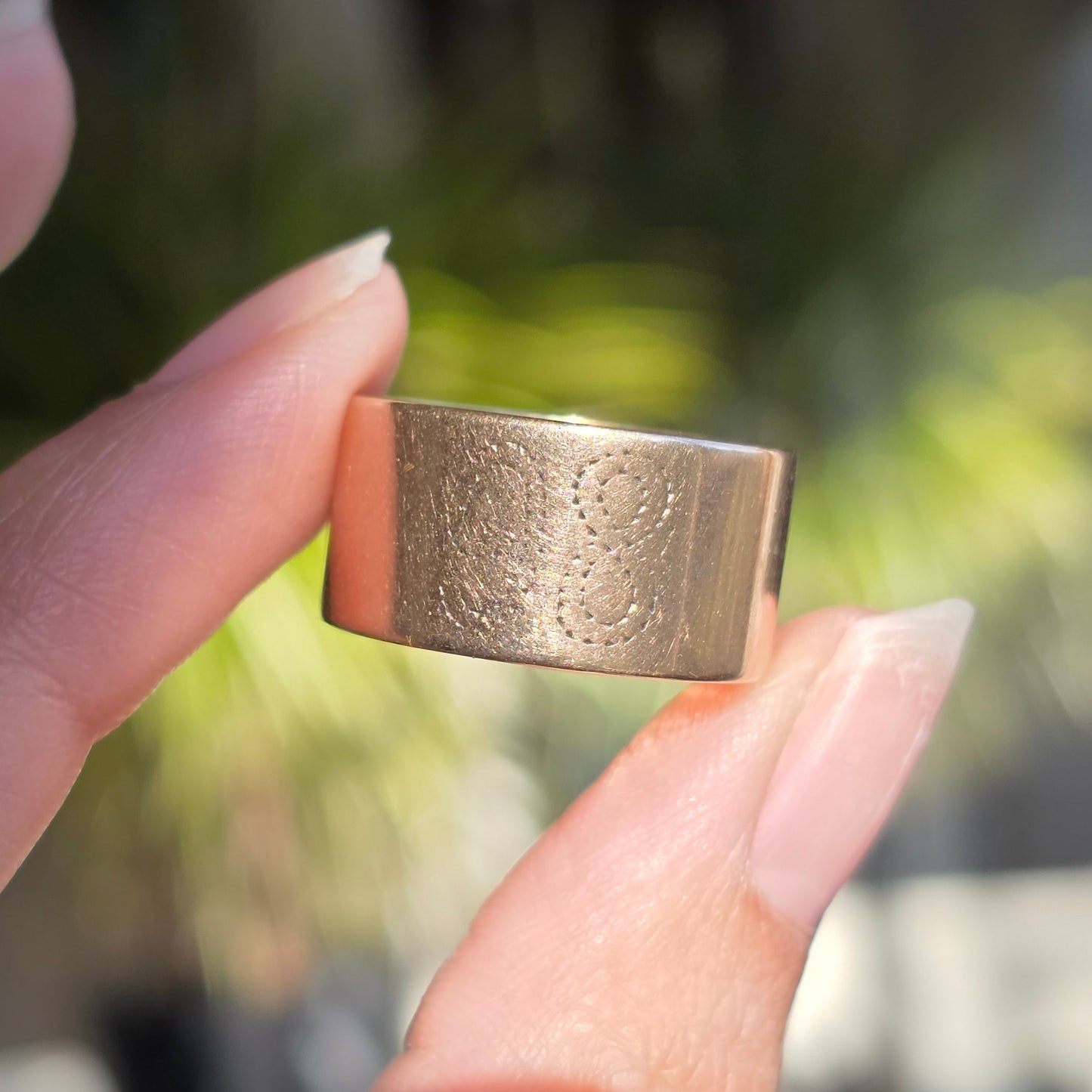 Vintage Rose Gold "98"/"86" Chunky Wide Cigar Band Size 9.75