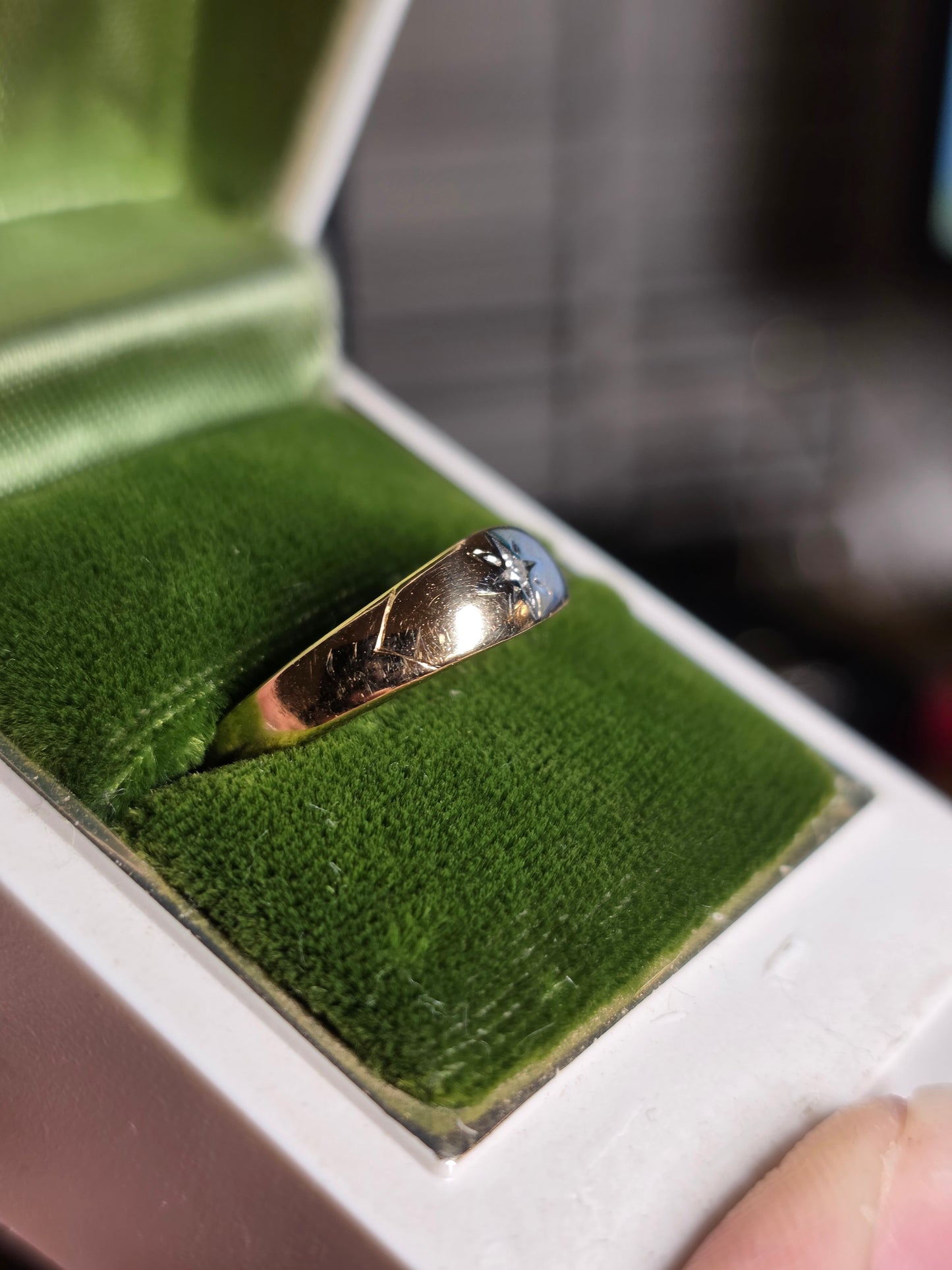 Lovely Vintage 14k Gold Starset Diamond Starburst Gold Band Size 6.5