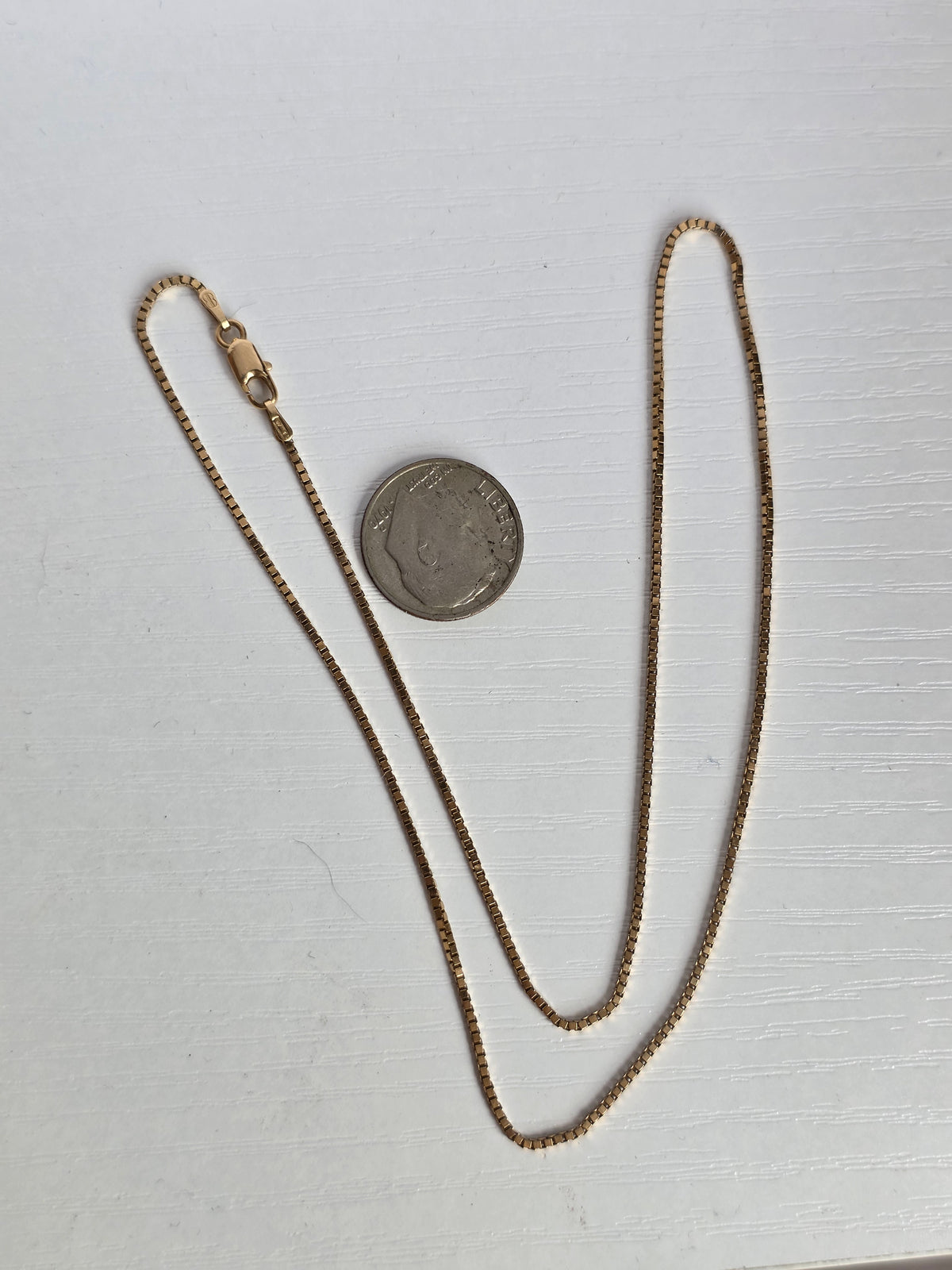 Vintage 14k Gold 1mm UNOAERRE Solid Box Chain 16"