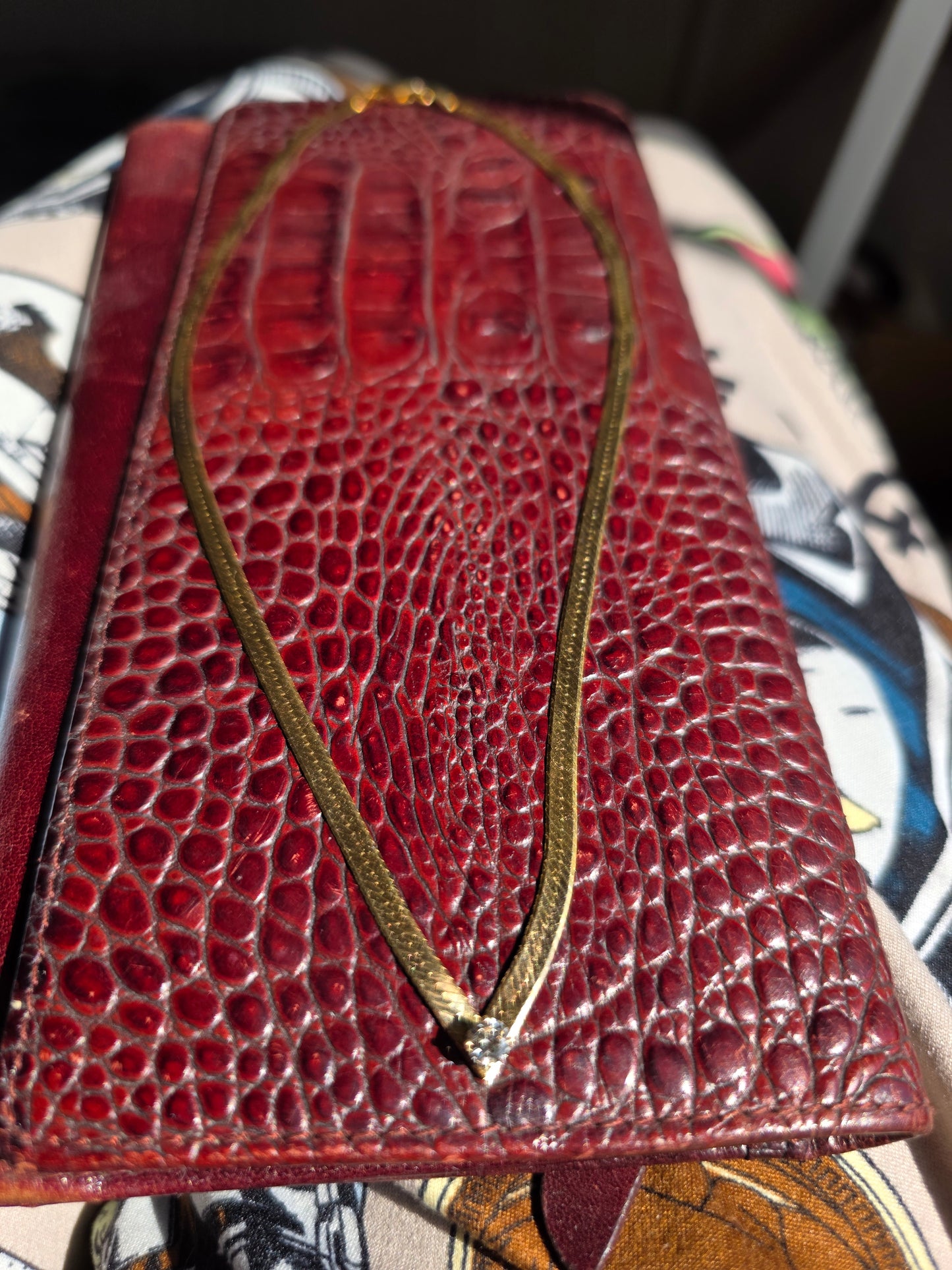 Elegant Italian 14k Gold Diamond Herringbone Chevron Collar Necklace 16"