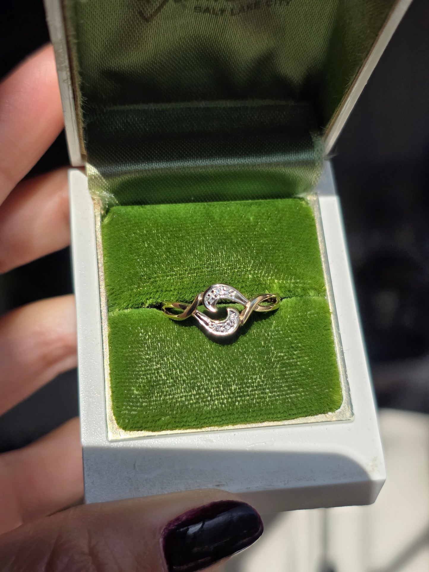Pretty 2Tone 10k Diamond Ring Size 6.5