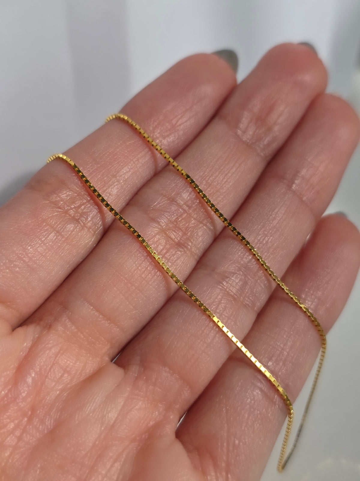 Vintage 14k Gold 0.7mm Milor Italian Box Chain 16"
