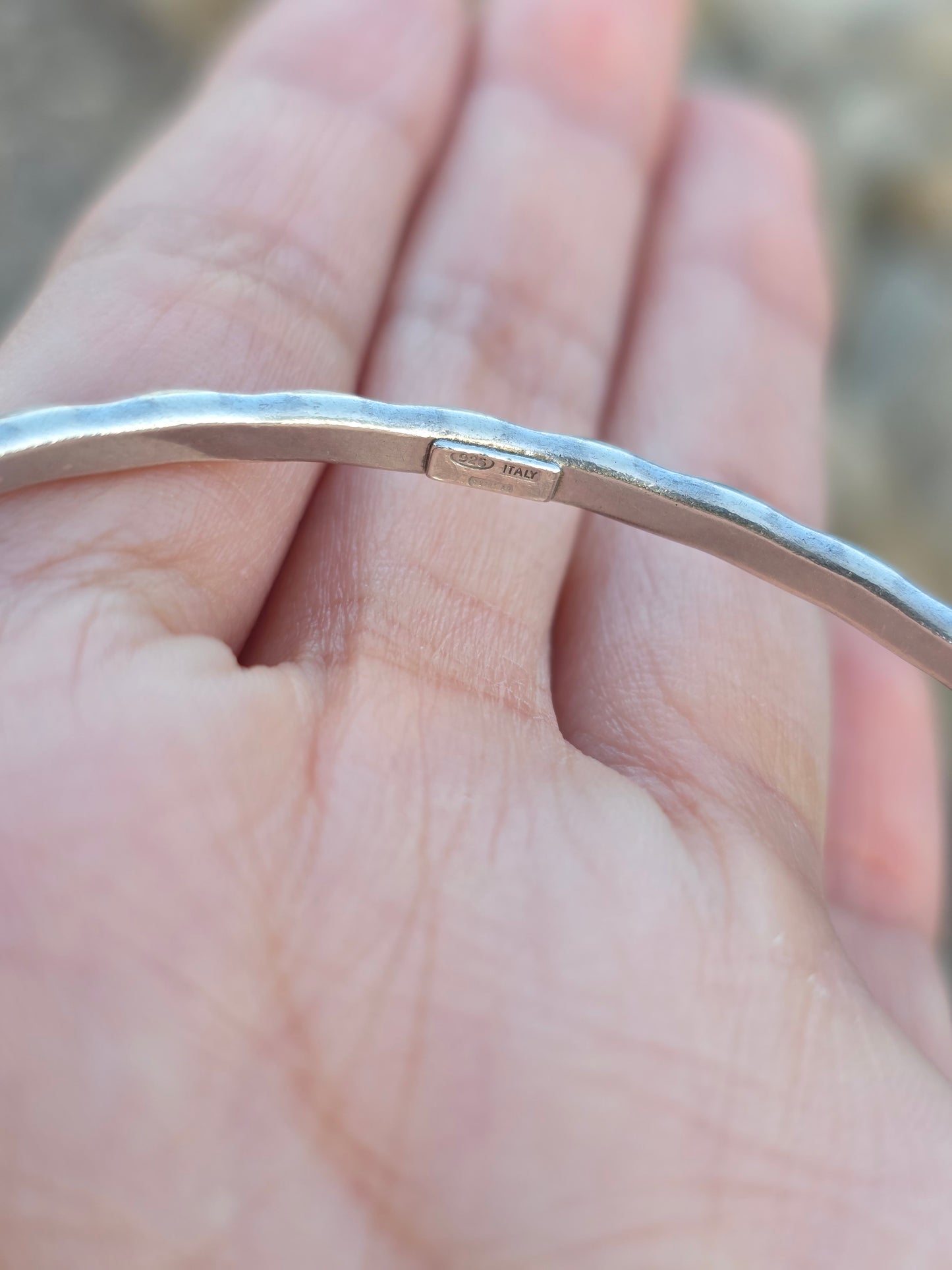 Solid Sterling Silver 3.2mm Wavy Bangle Bracelet