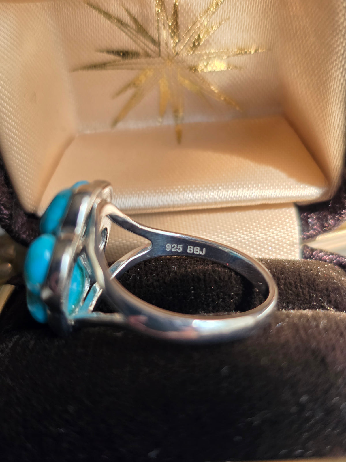 Sterling Silver Turquoise Paw Print Ring Size 8