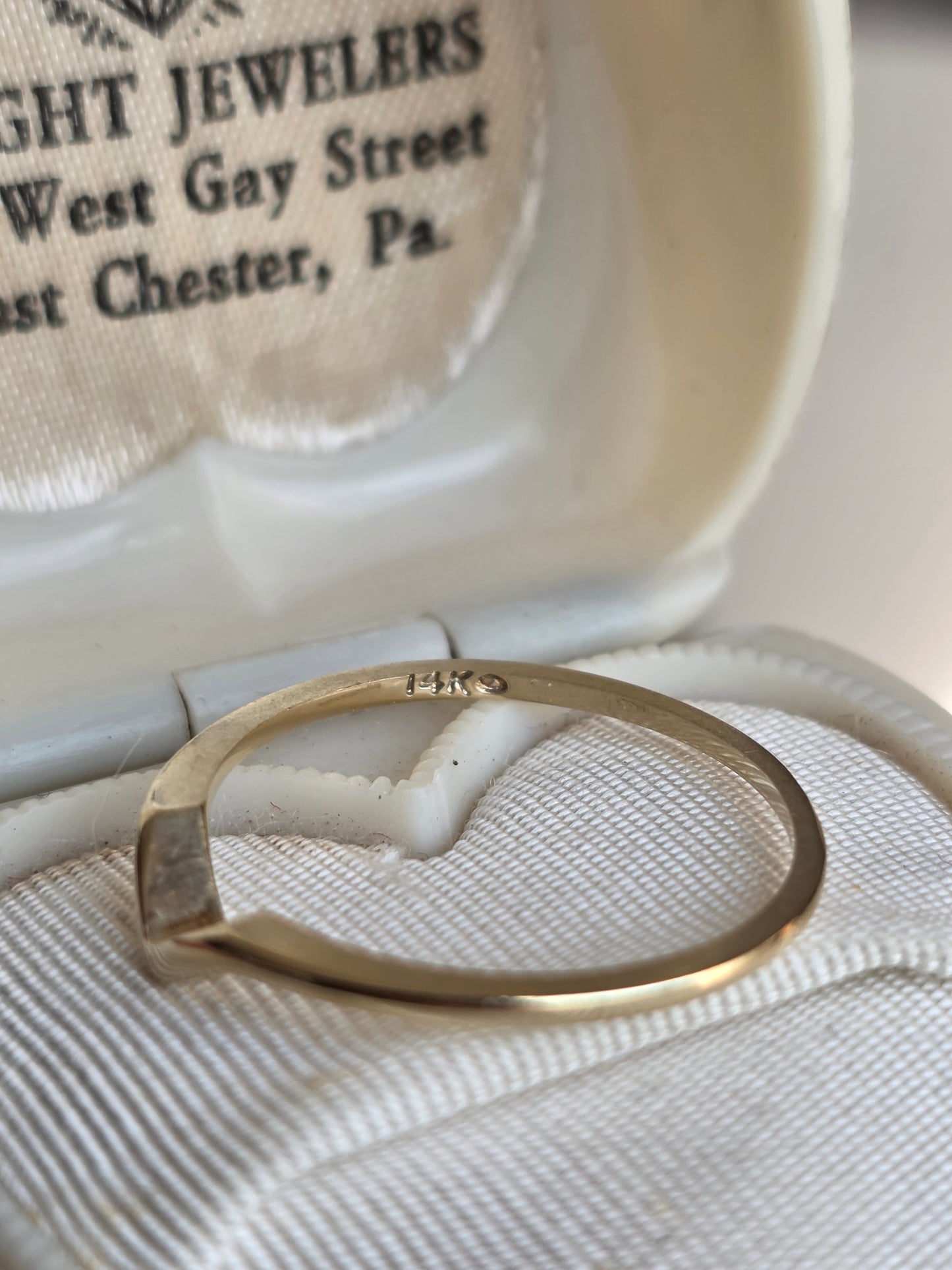 Lovely 14k Gold Simple Polished Curved Stacker Band Puzzle Ring Size 6.5