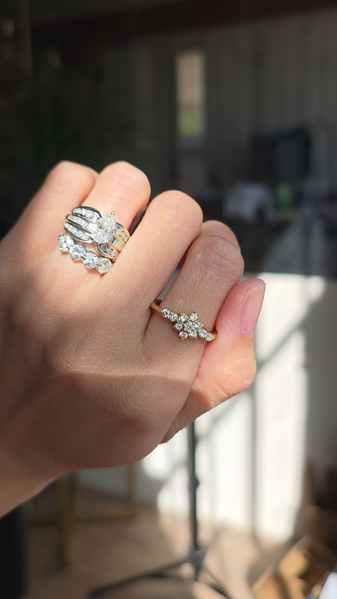 14k Gold Half Carat Diamond Cluster Flower Fashion Ring Size 6.5