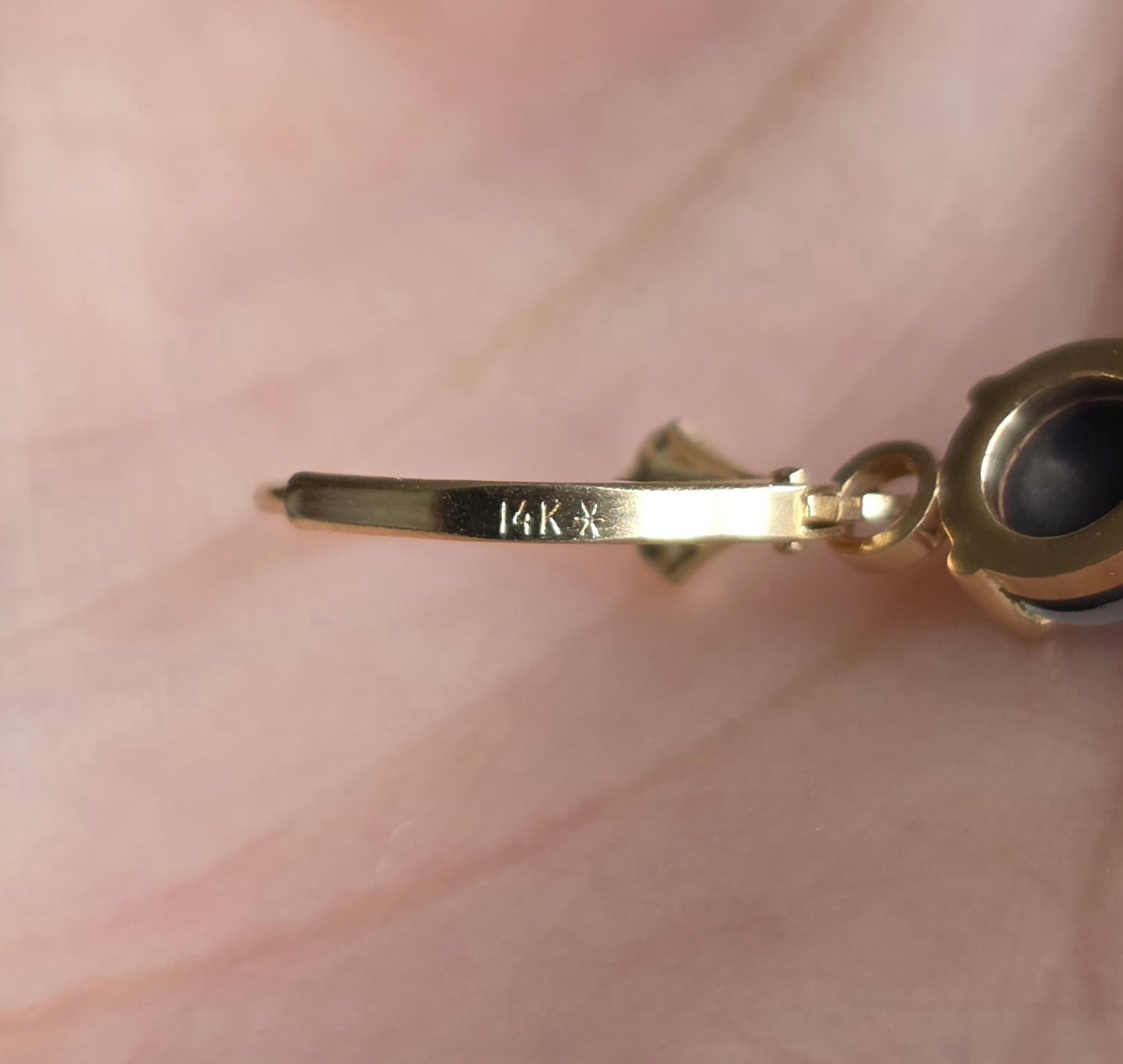 Beautiful Australian Triplet Opal Dangle 14k Gold Earrings