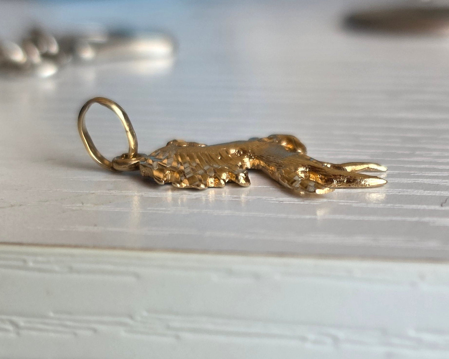 14k Gold Diamond Cut Horse 1" Pendant (NO CHAIN)