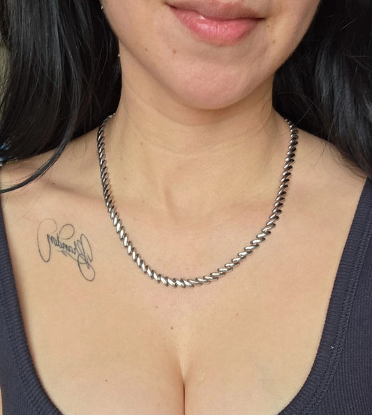 Awesome Solid Sterling Silver San Marco Statement Necklace 21"
