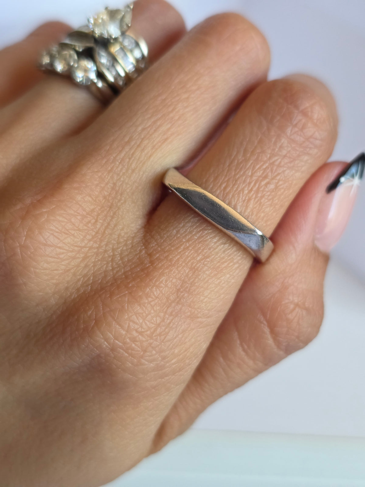 Vintage Mexican Sterling Silver Sculptural Wave Ring Size 7.25