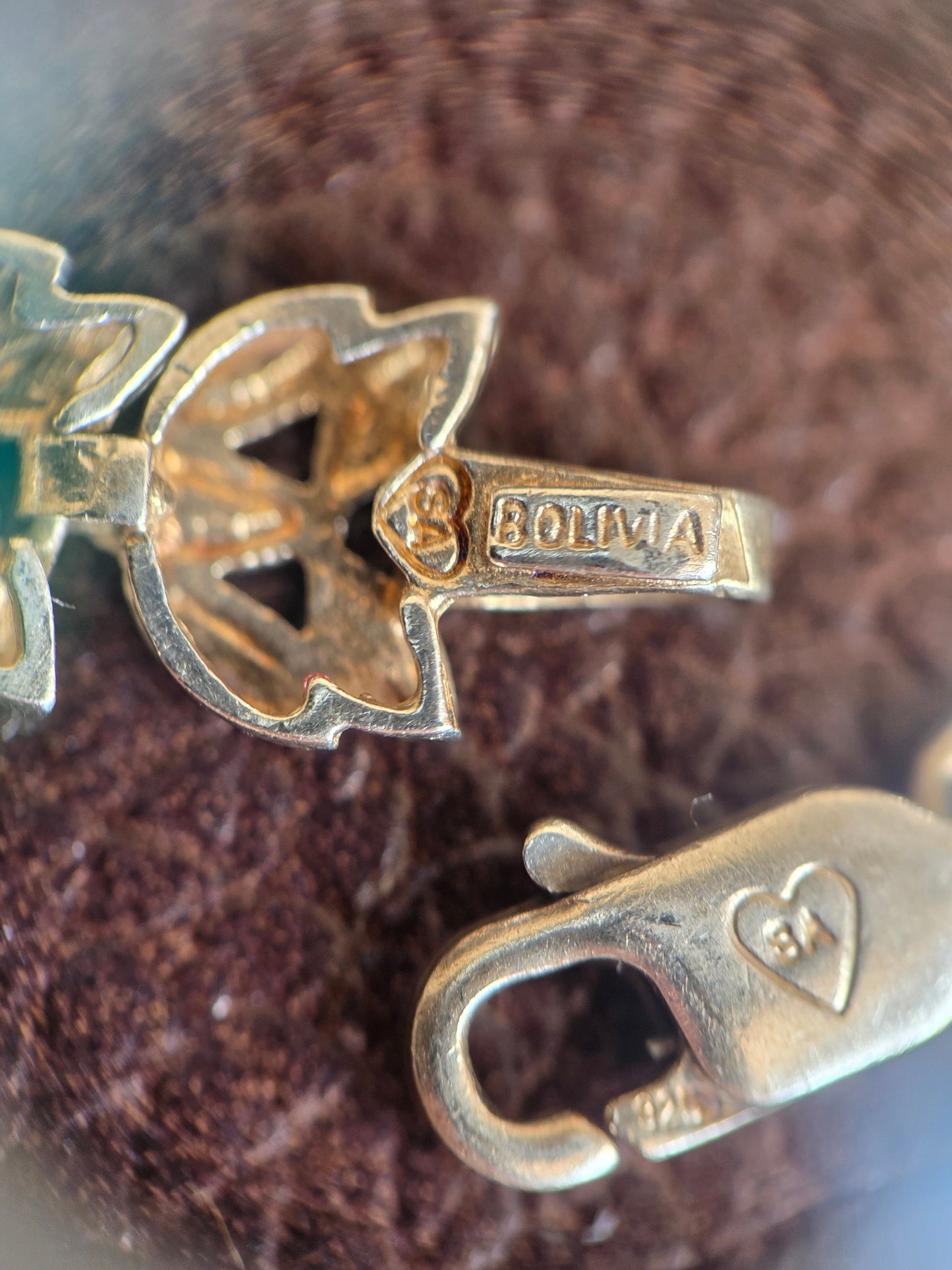 Pretty Vintage Diamond Cut Leaf Link Bracelet 8"