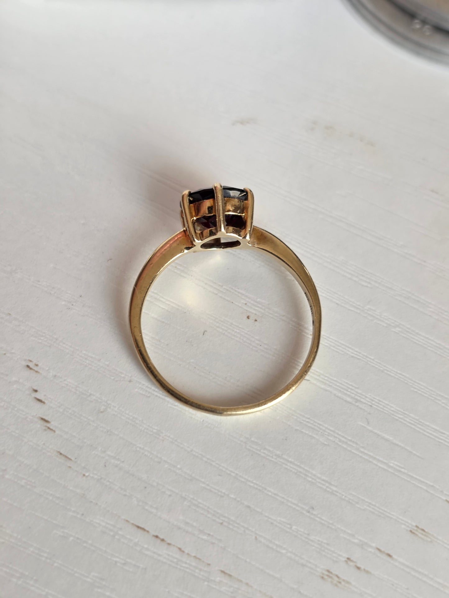 RESERVED FOR J- DO NOT BUY-  10k Gold Garnet Solitaire Ring Size 8