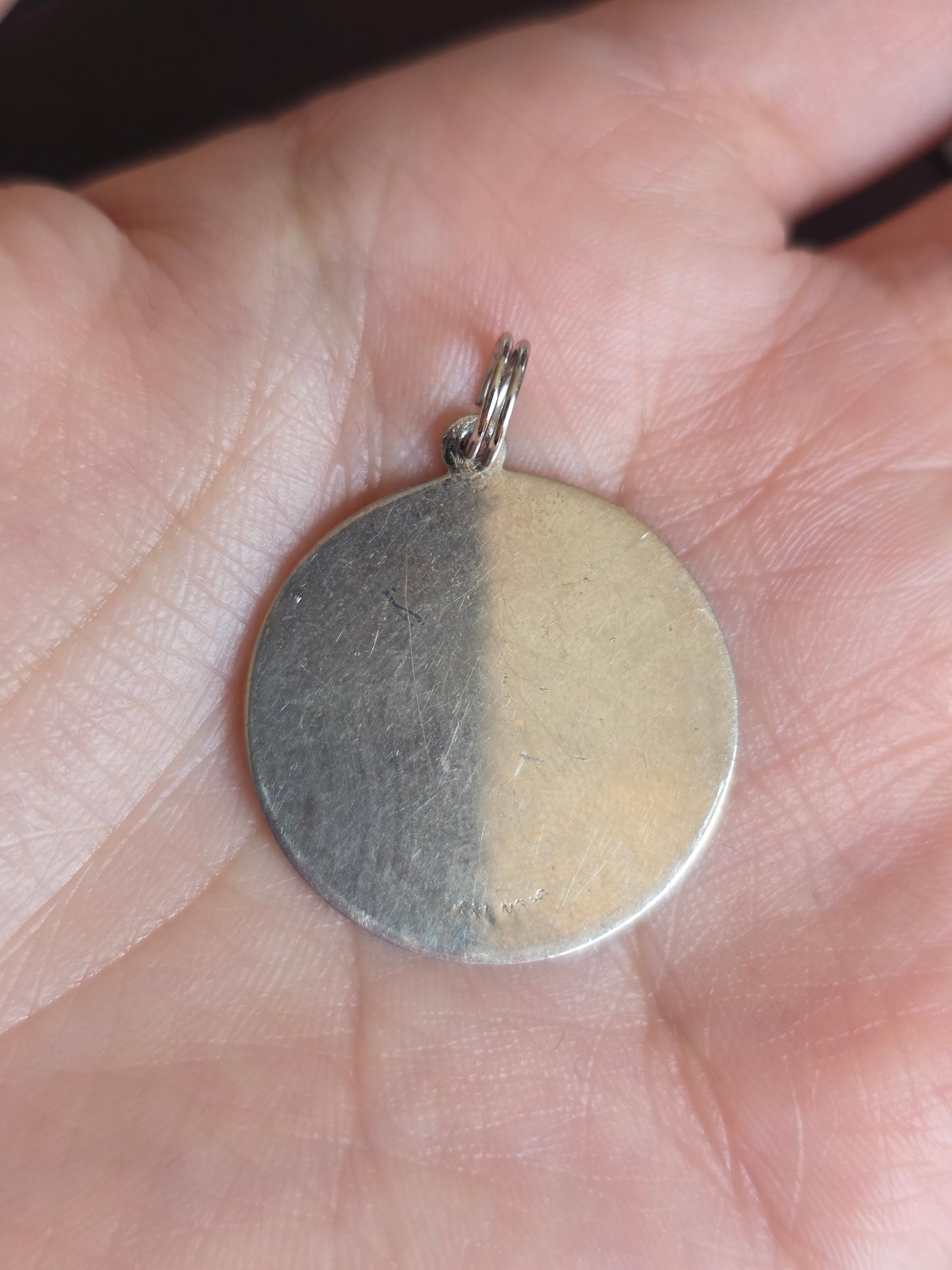 Sterling Silver Vintage "Happy Birthday" Solid Round Medallion Pendant (NO CHAIN)