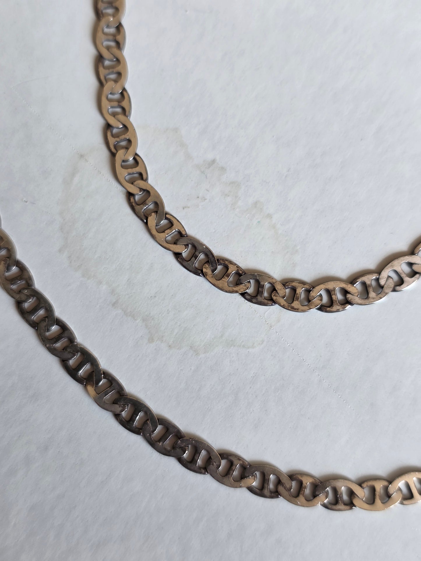 Awesome Solid Sterling Silver Mariner Chain Necklace 24"