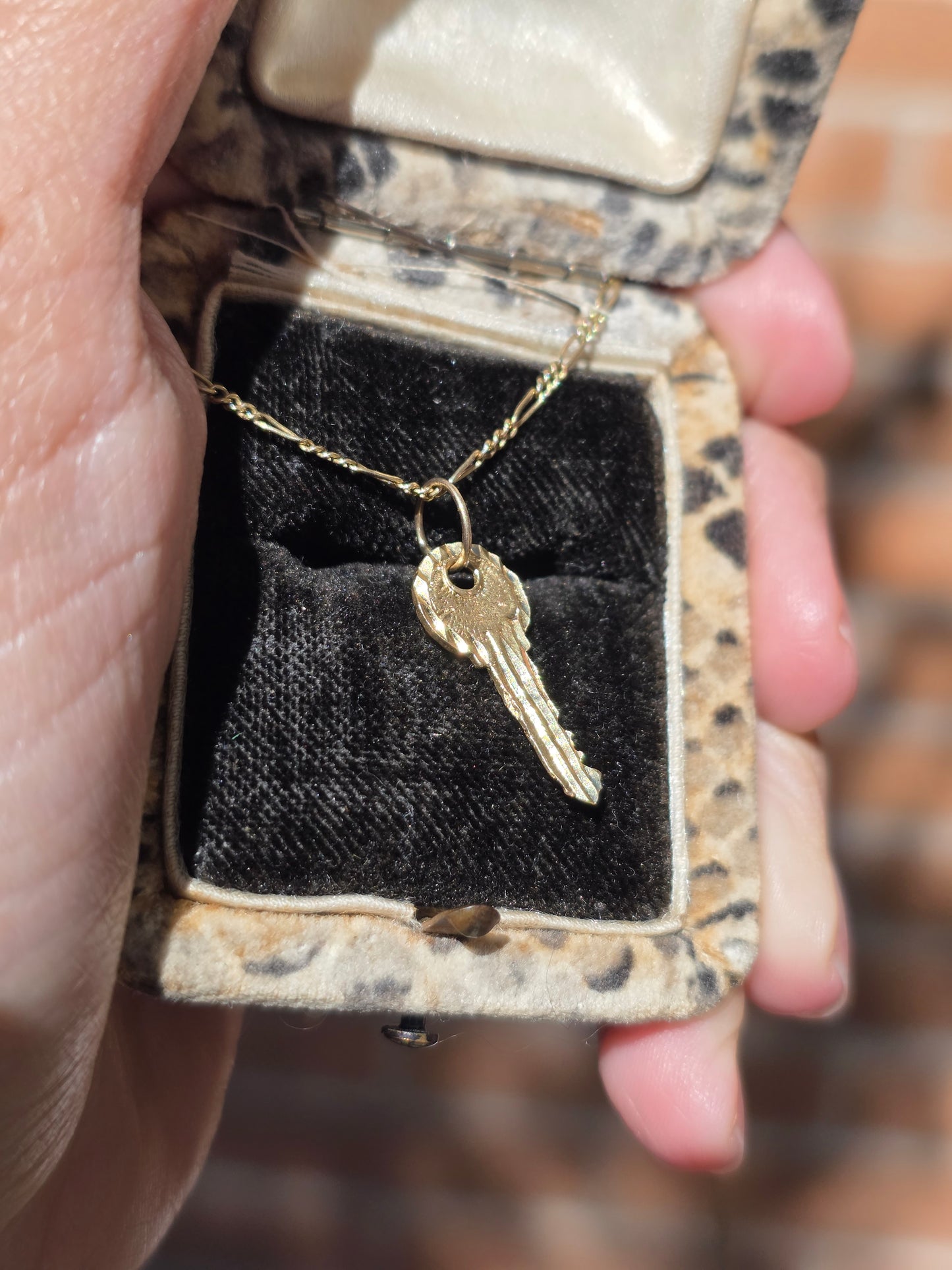 14k Gold 20mm Key Charm "KEY OF MY HEART" (NO CHAIN)