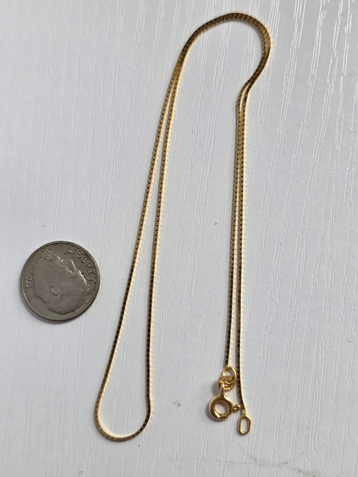 Vintage 14k Gold 0.7mm Milor Italian Box Chain 16"