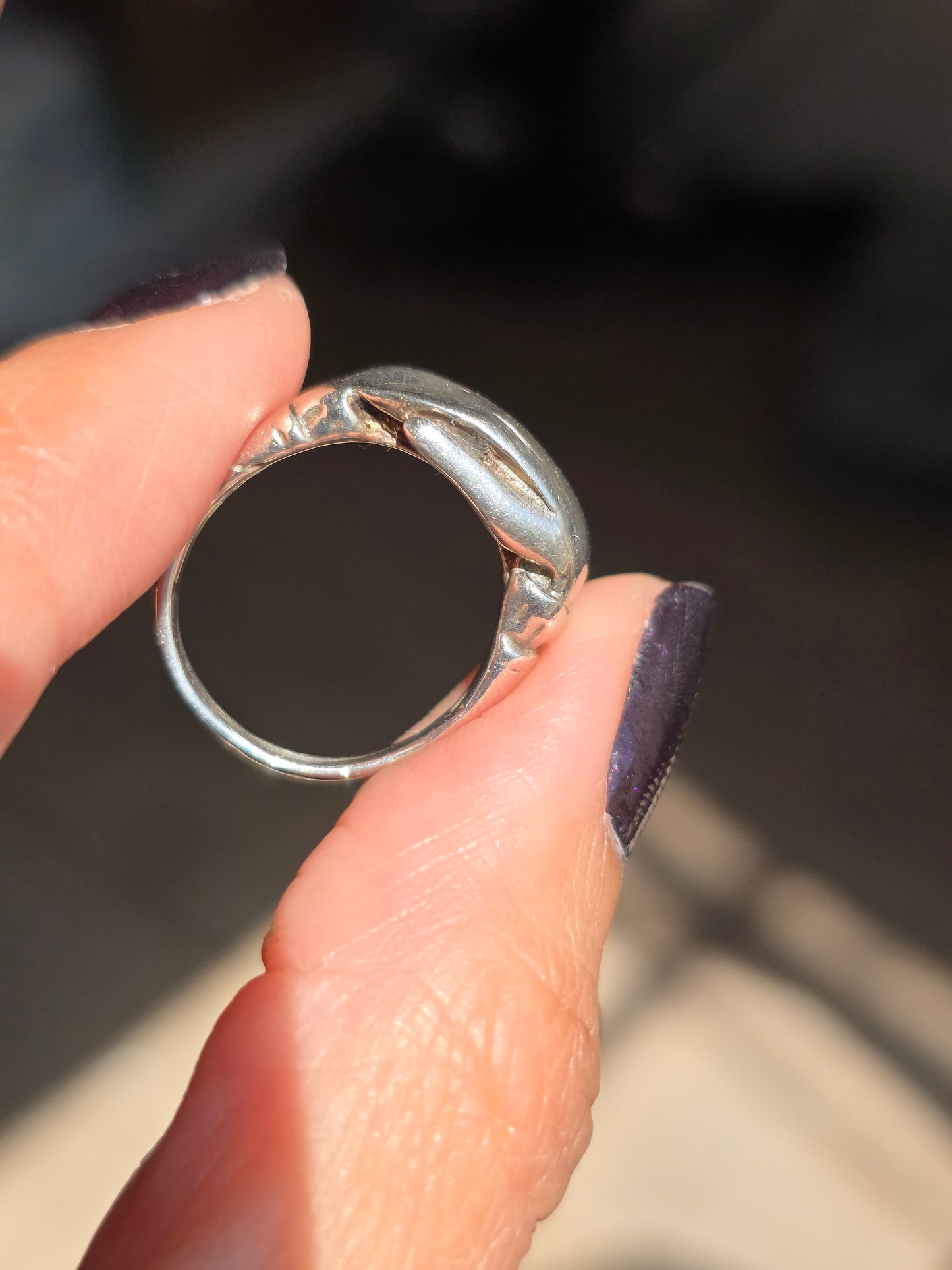 Vintage Sterling Silver "Fede" Hands Ring Size 4.25