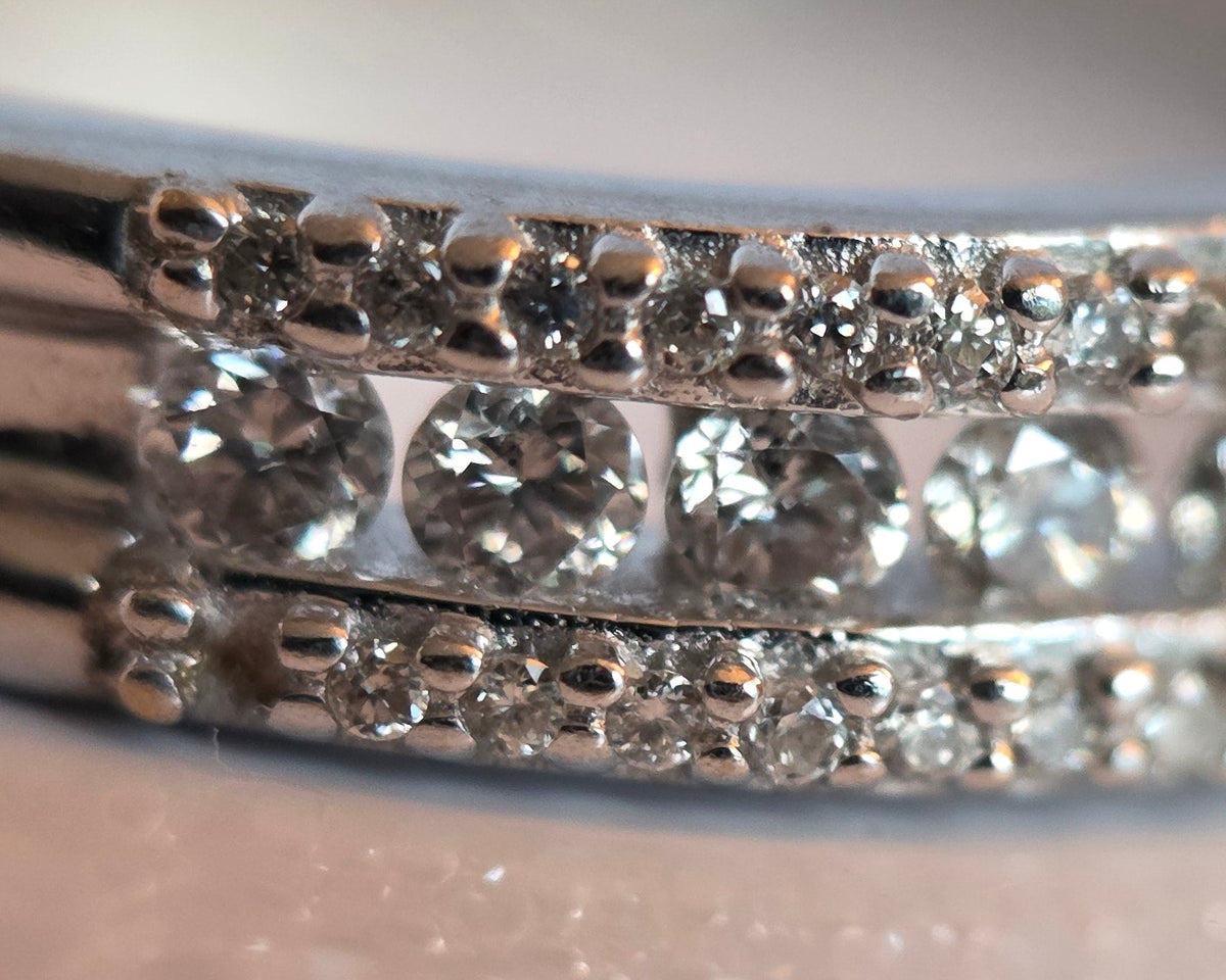 Beautiful Sparkling 14k White Gold Diamond Band Size 5.5