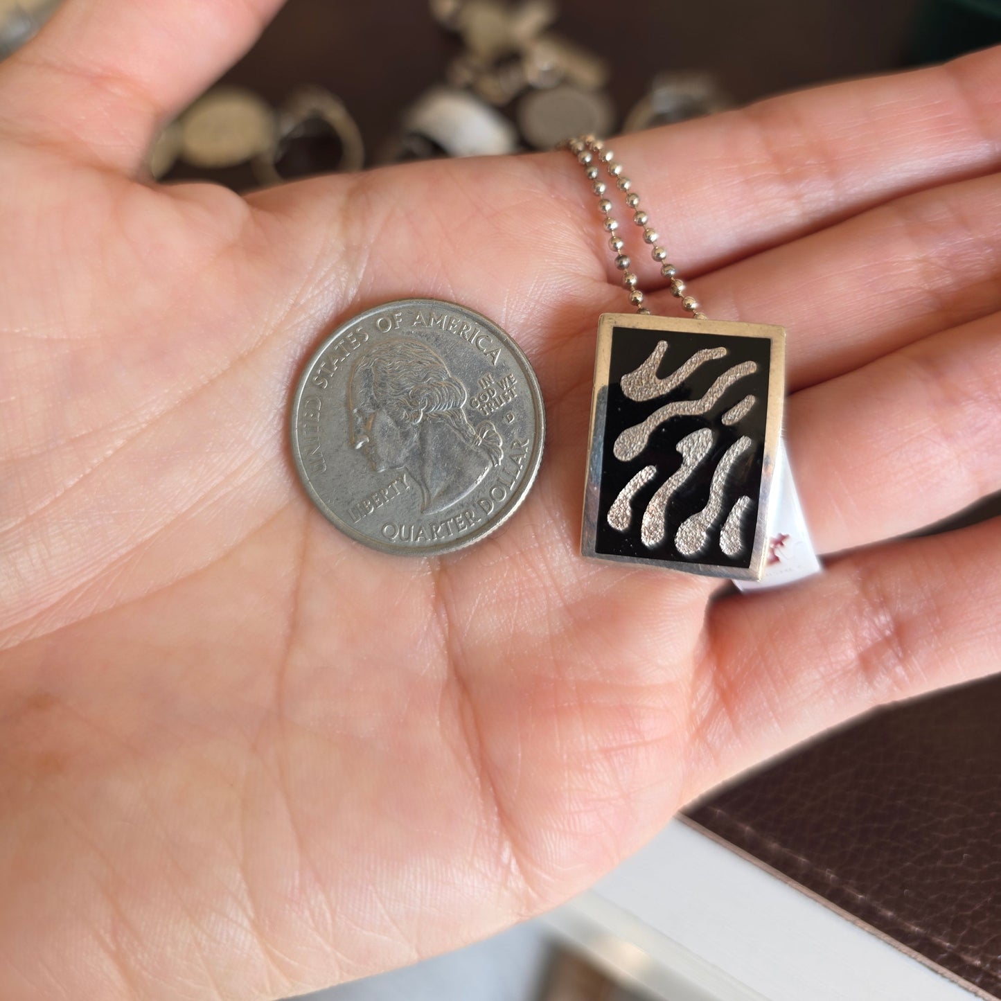 Milor Sterling Silver Zebra Enamel Large Pendant (NO CHAIN)
