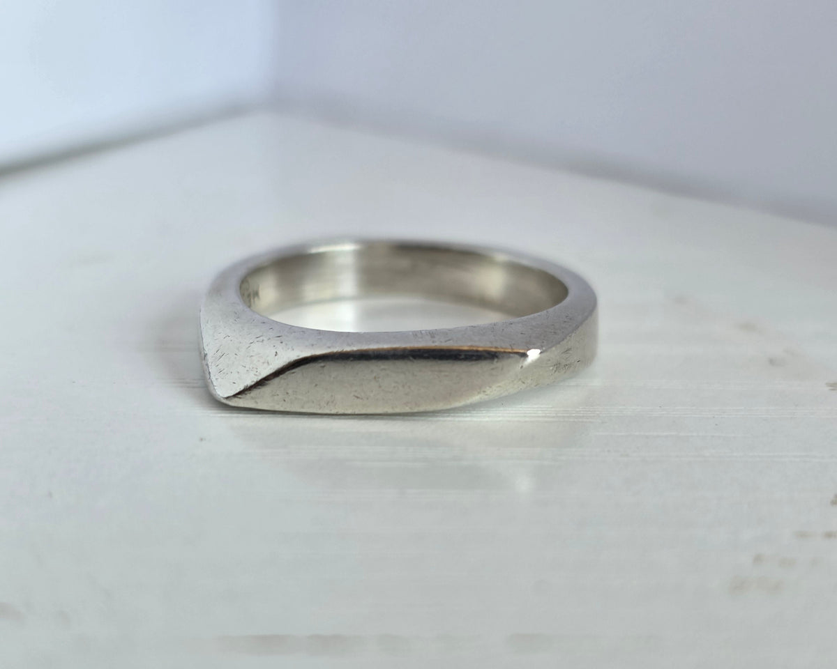 Vintage Mexican Sterling Silver Sculptural Wave Ring Size 7.25