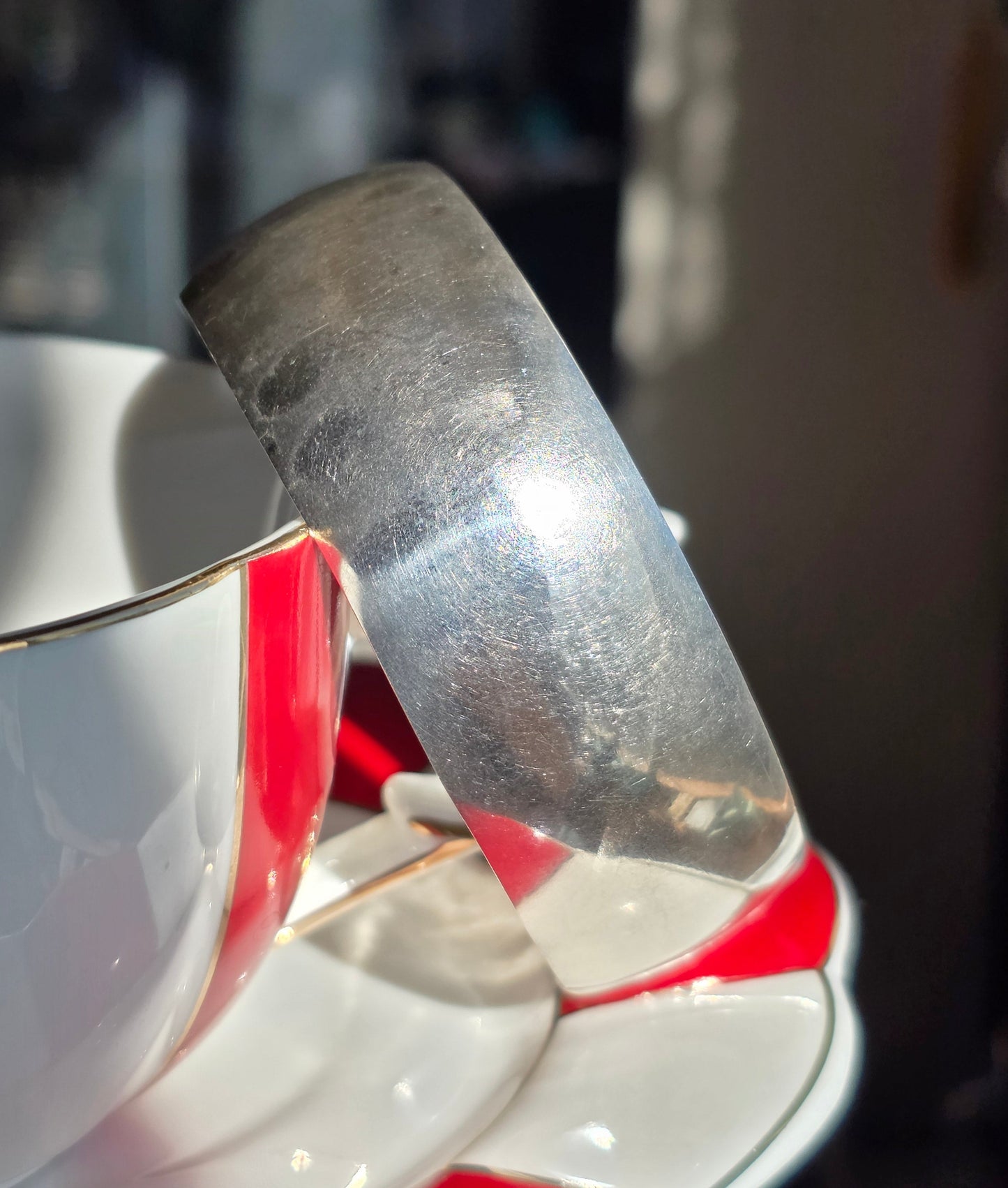 Plain Solid Sterling Silver 24mm wide Adjustable Bangle Bracelet