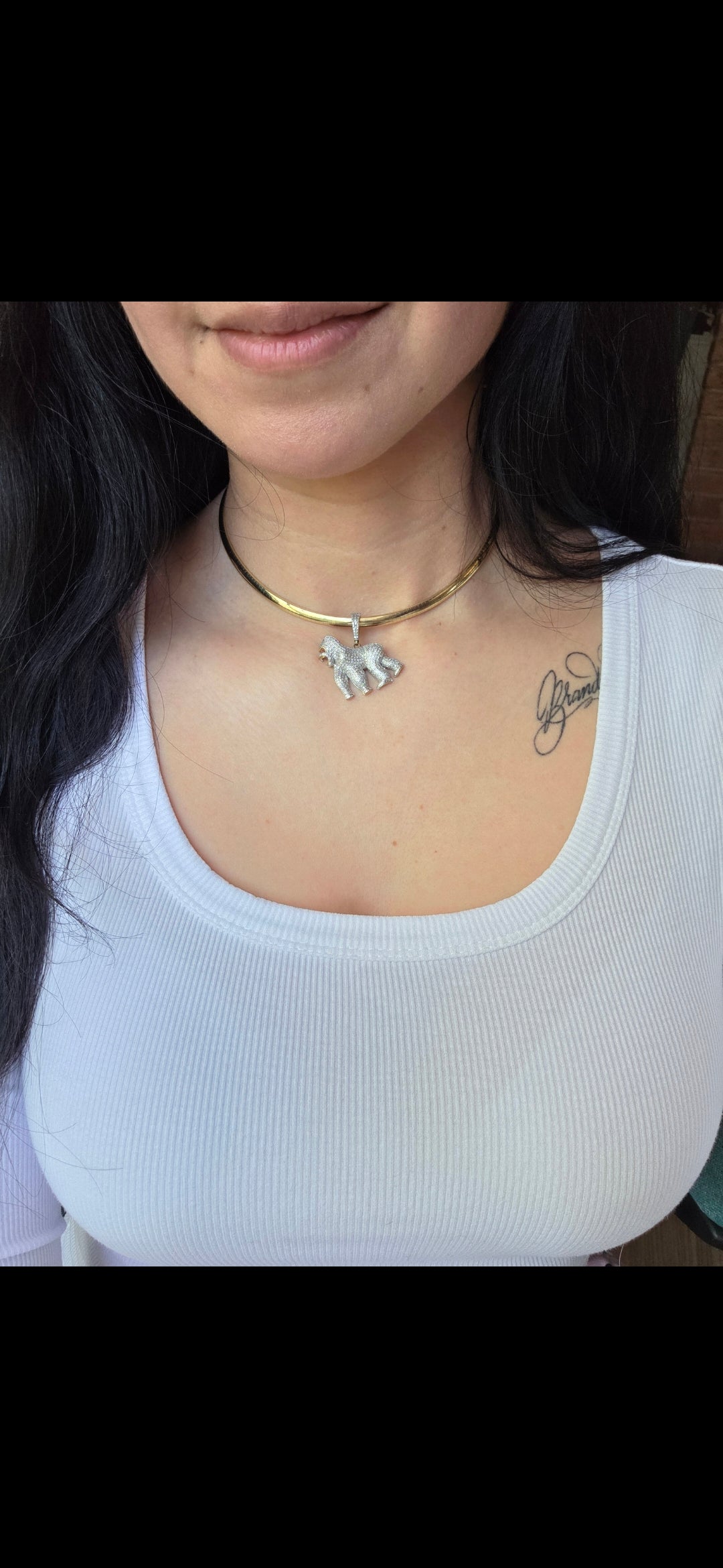 Badass 10k Gold Diamond Gorilla Pendant (NO CHAIN)